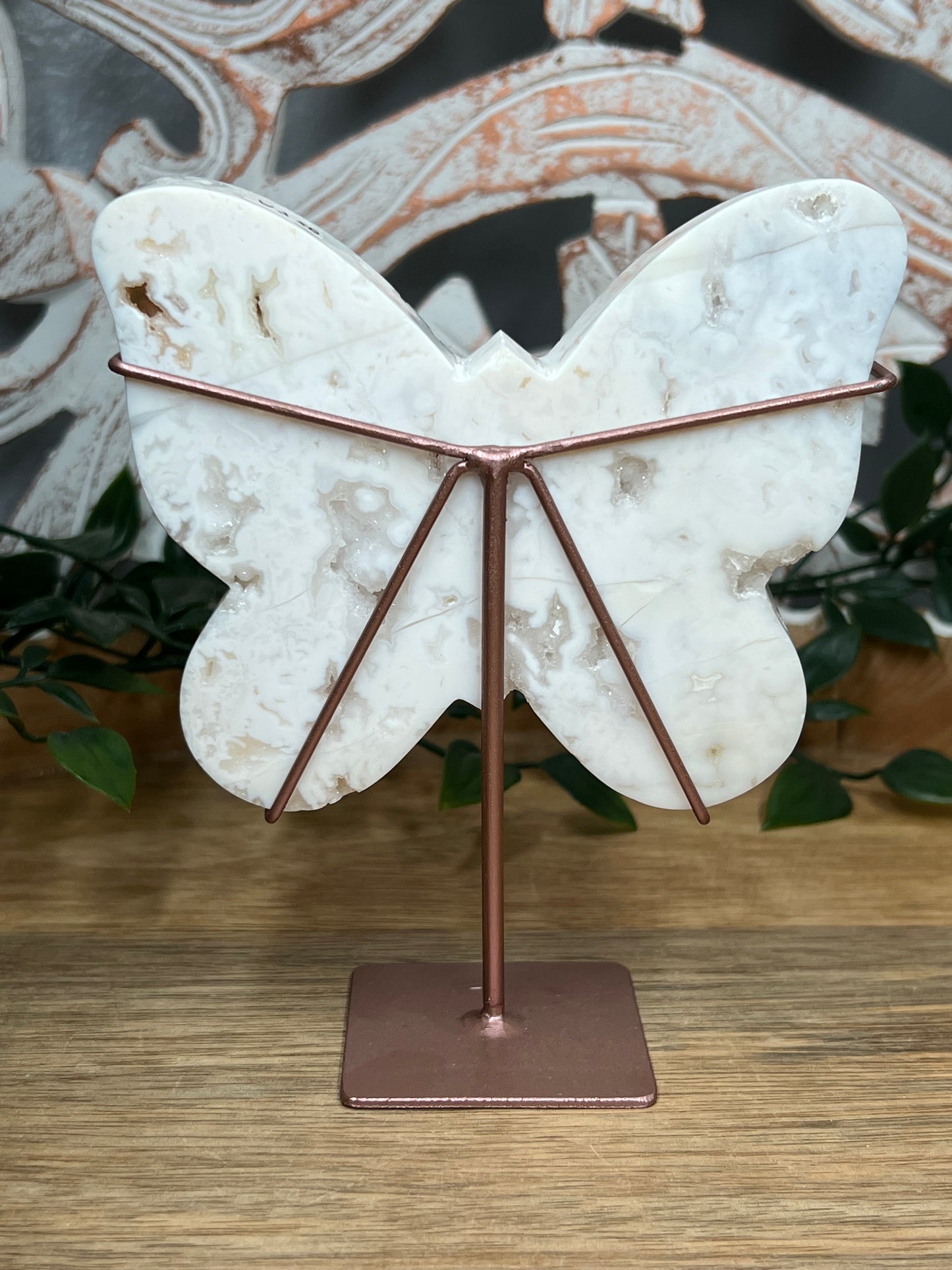 White Plume Agate Butterfly