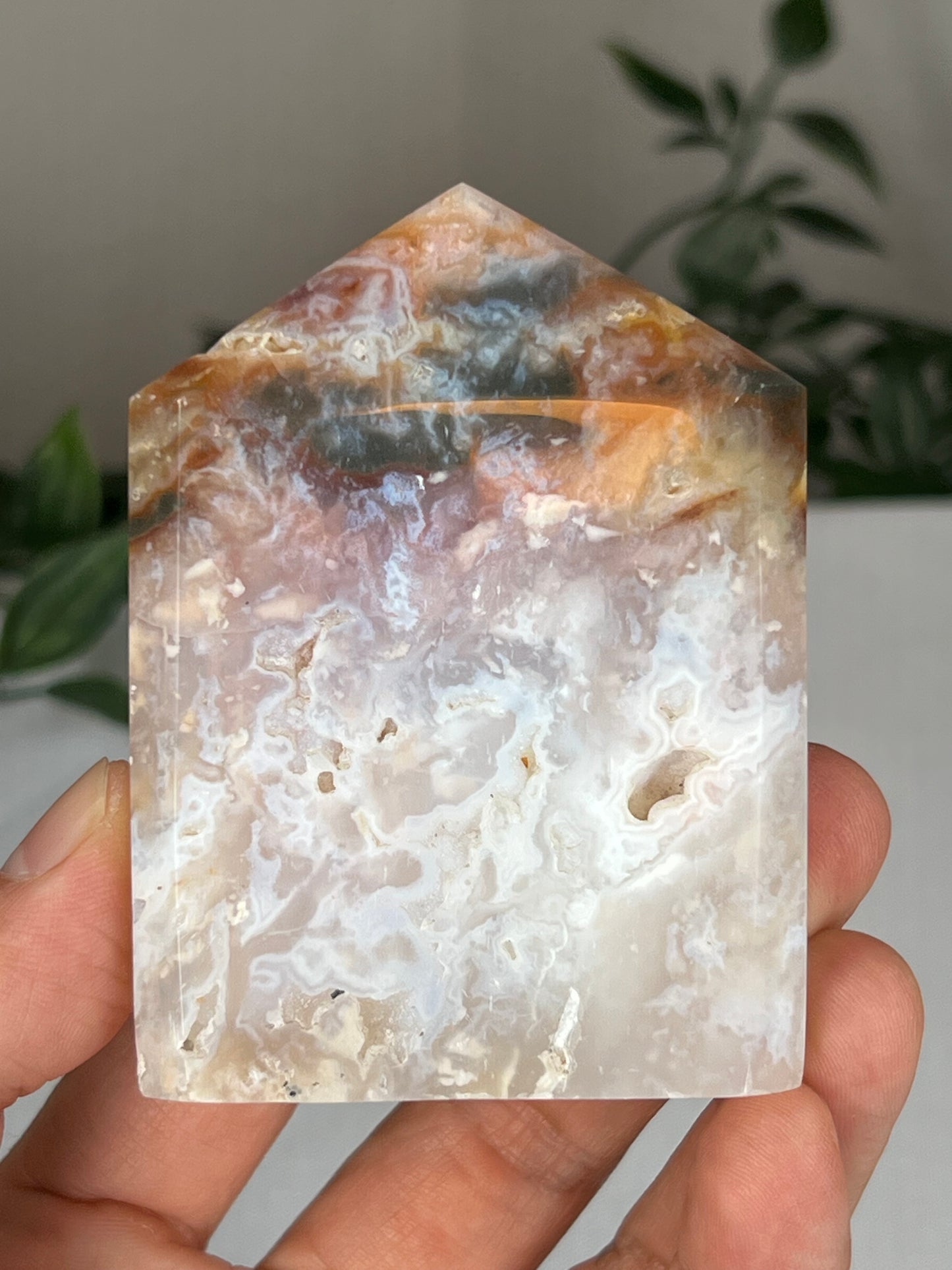 Rainbow Plume Agate Cupcake