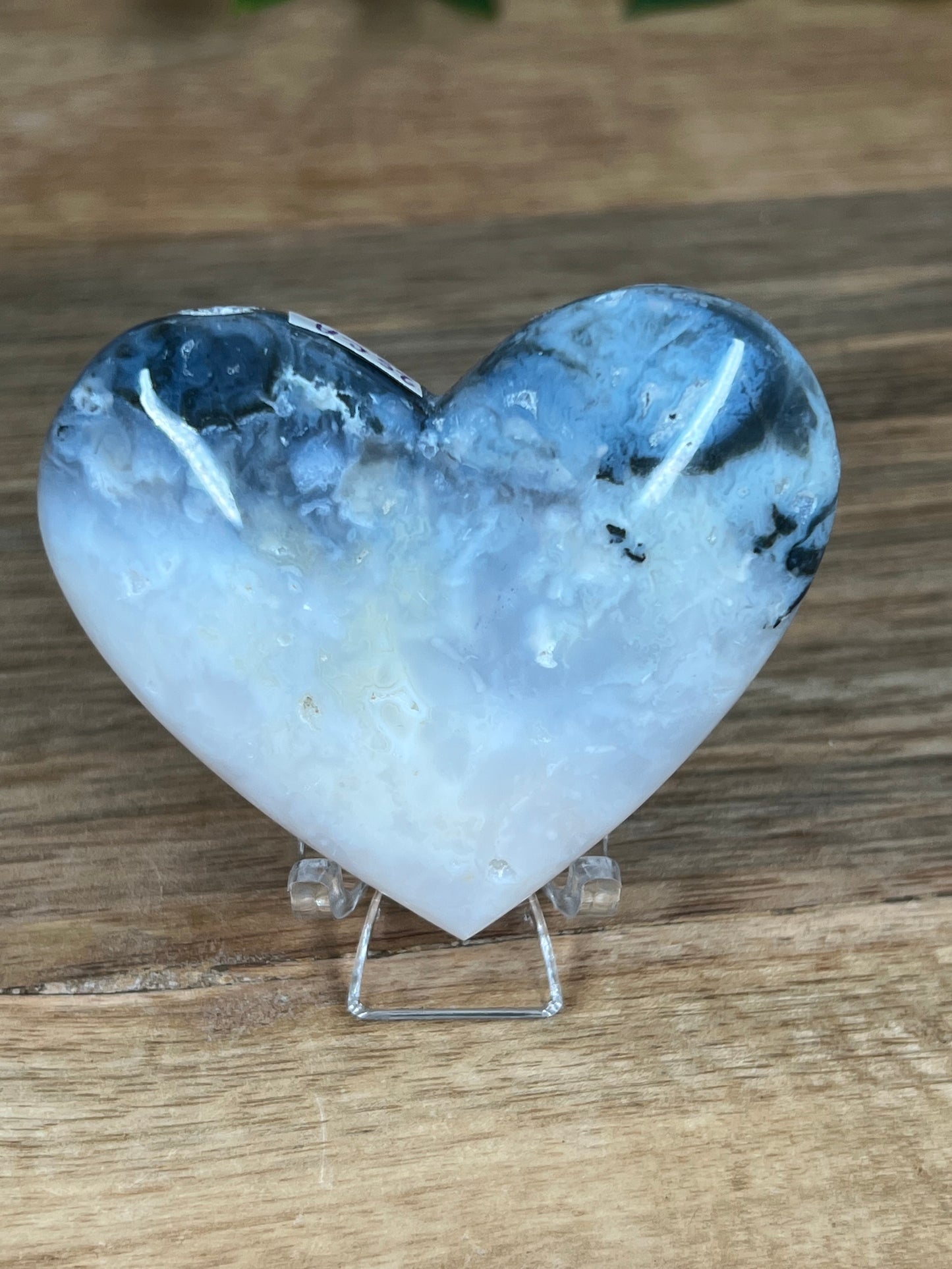 Rainbow Plume Agate Heart