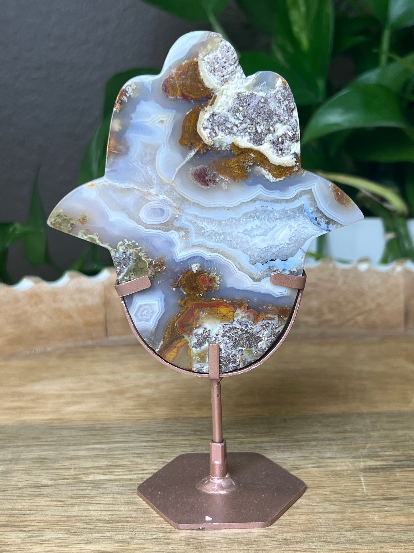 Scenic Moss Agate Hamsa