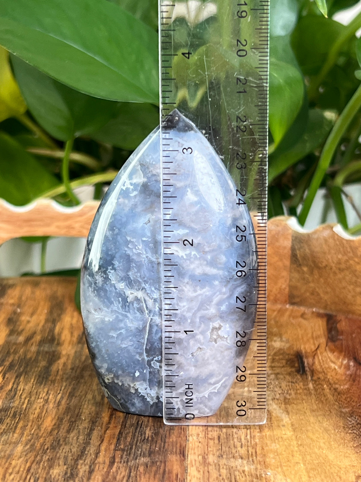 Blue Plume Agate Flames