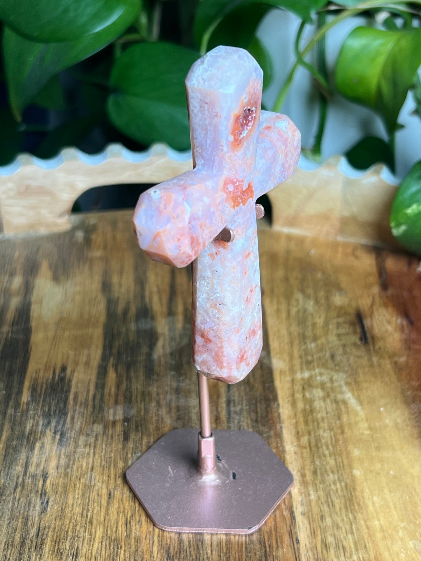Pink Carnelian Cross