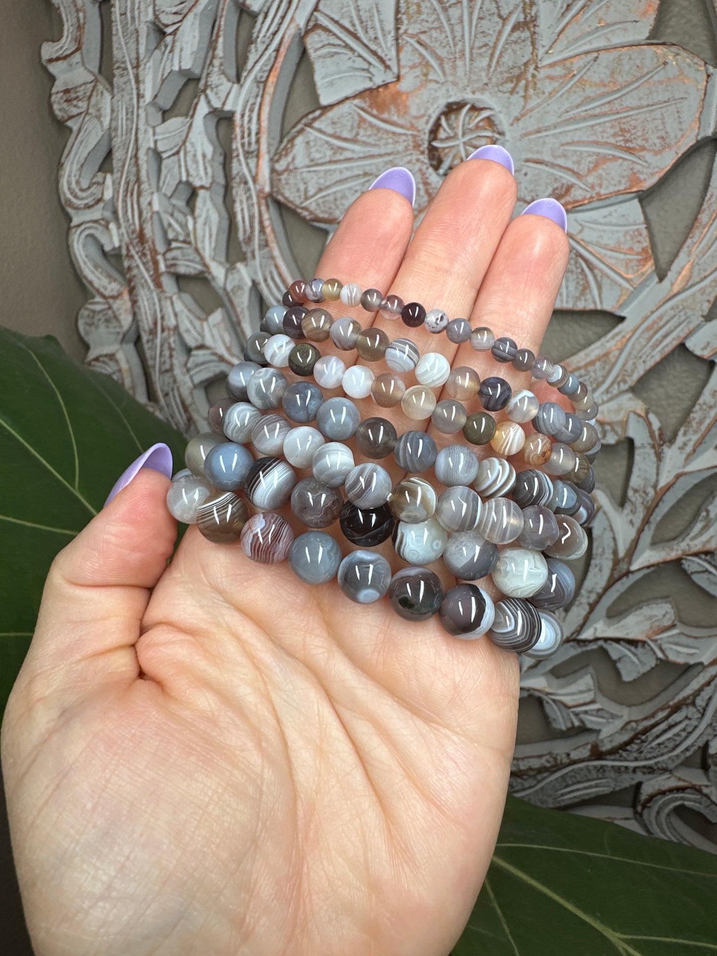 Botswana Agate Beaded Bracelet