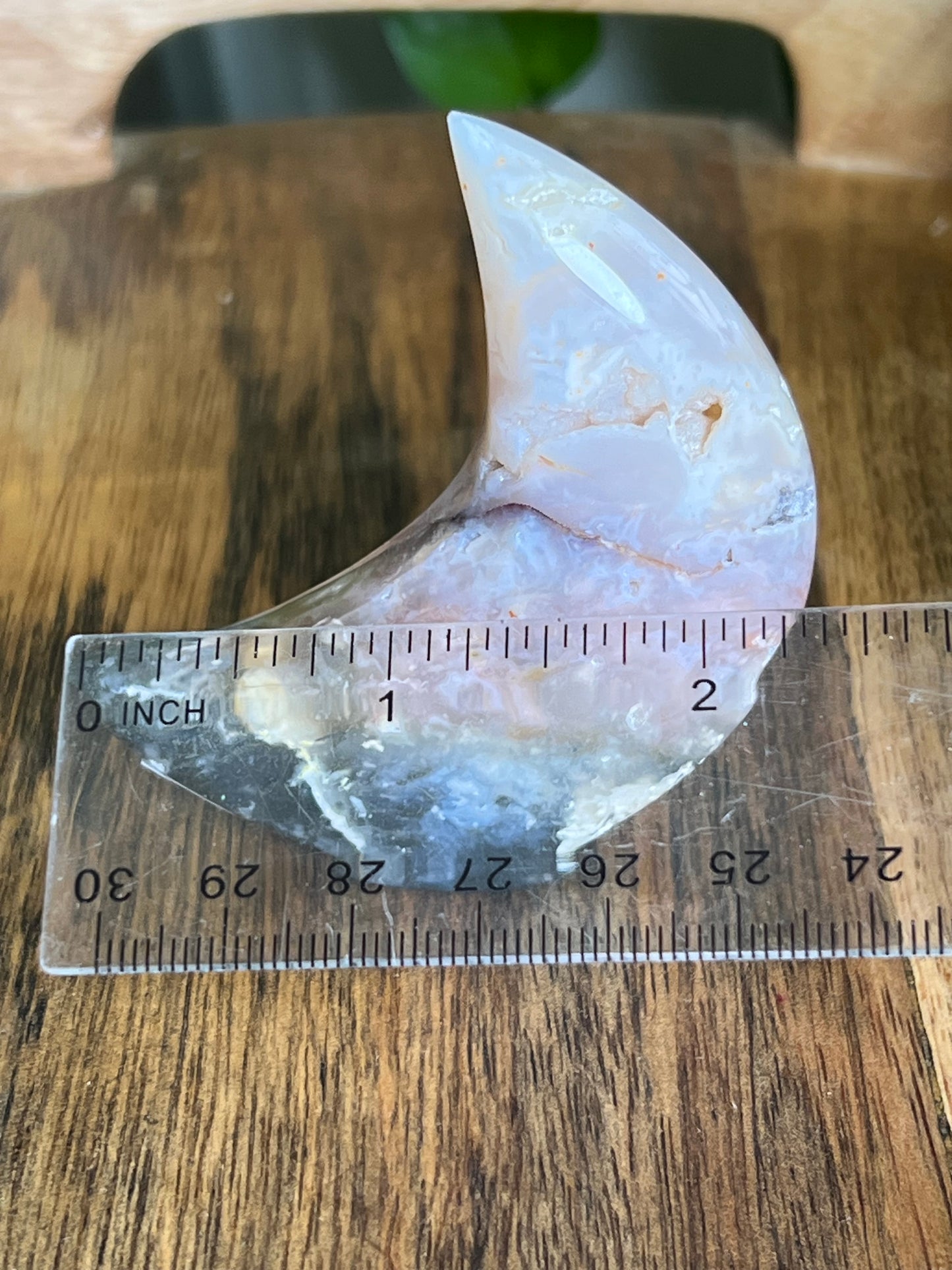 Rainbow Plume Agate Moon E