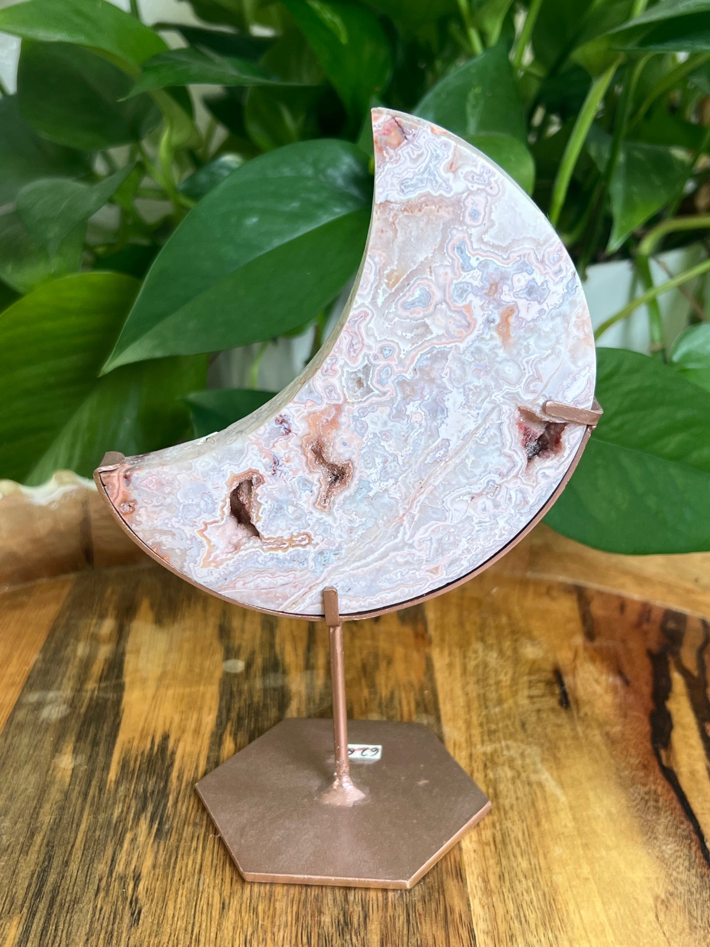 Pink Crazy Lace Agate Moon: QR