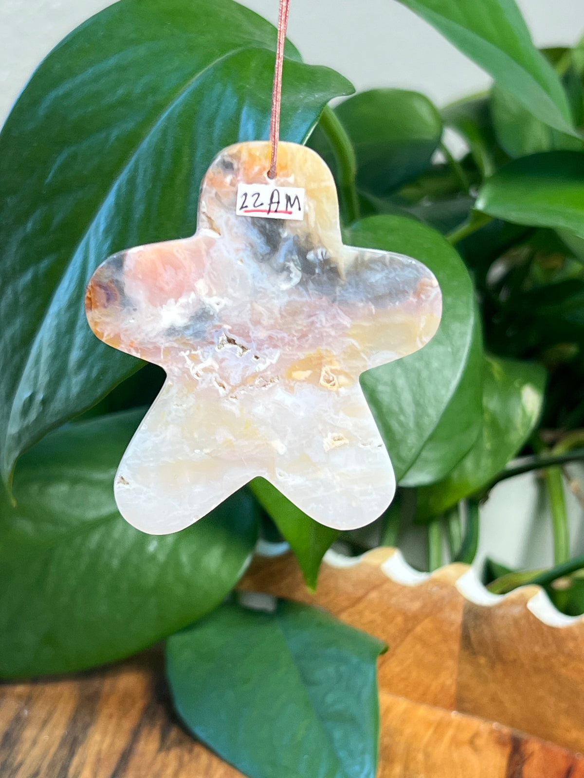 Rainbow Plume Agate Gingerbread Ornaments
