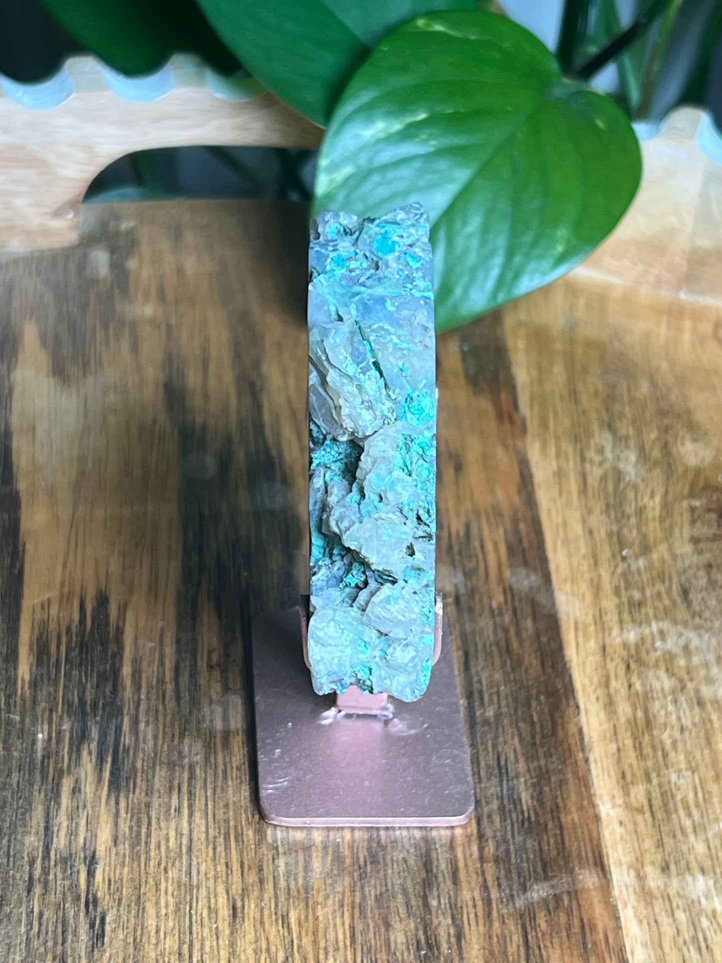 Copper In Malachite Chrysocolla and Chalcedony Slab: K