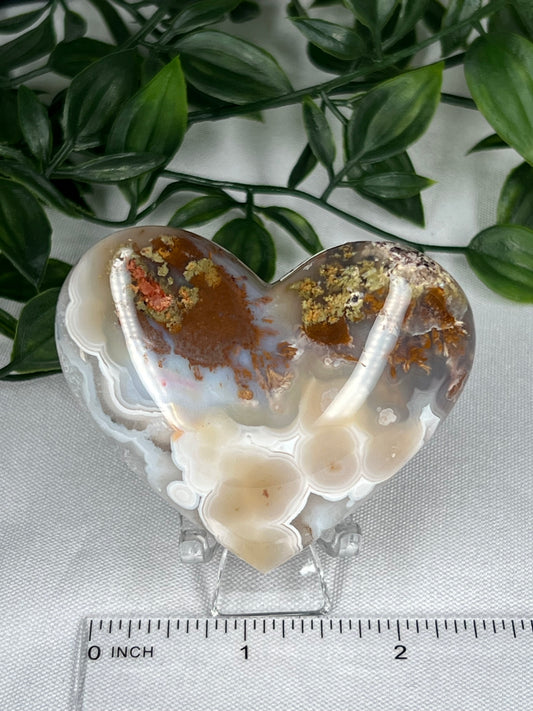 Scenic Moss Agate Heart