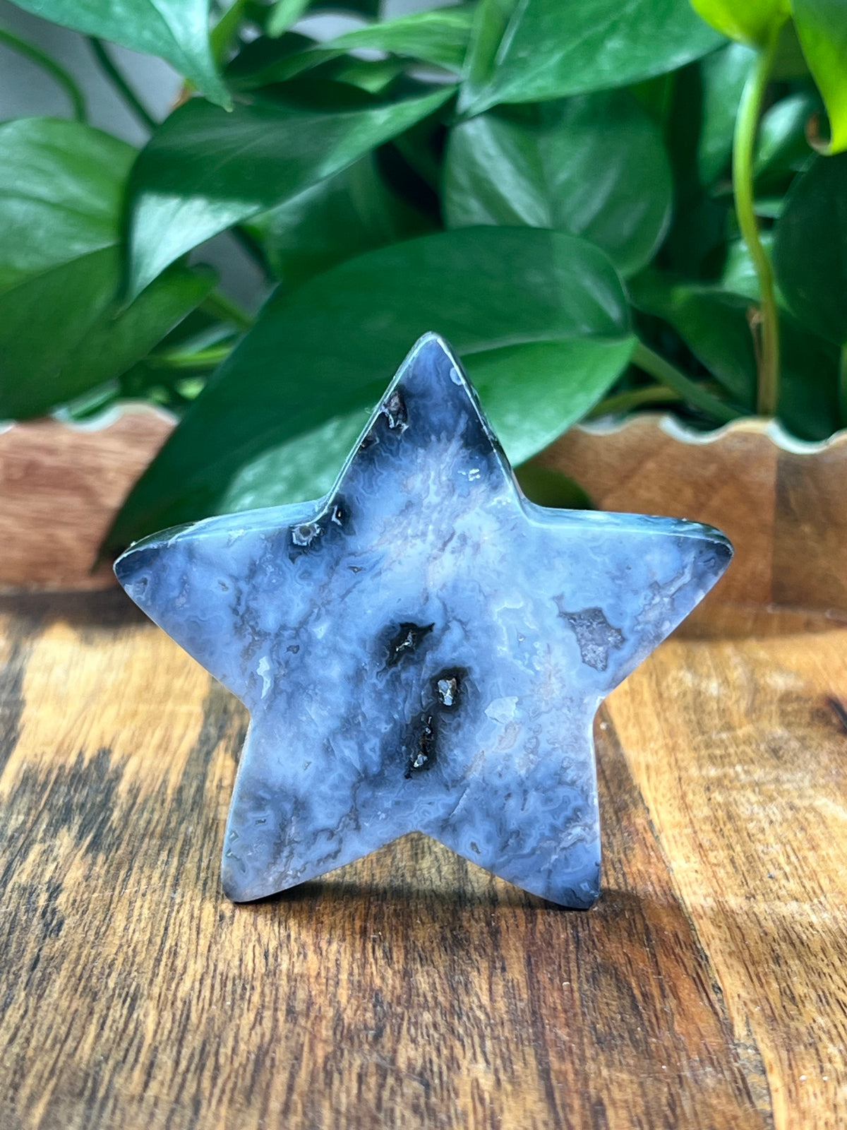 Blue Plume Agate Star: BE