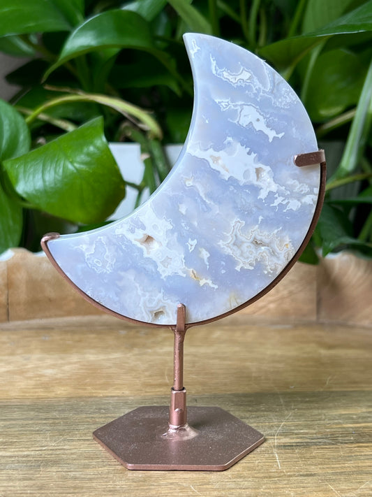 Winter Plume Agate Moon