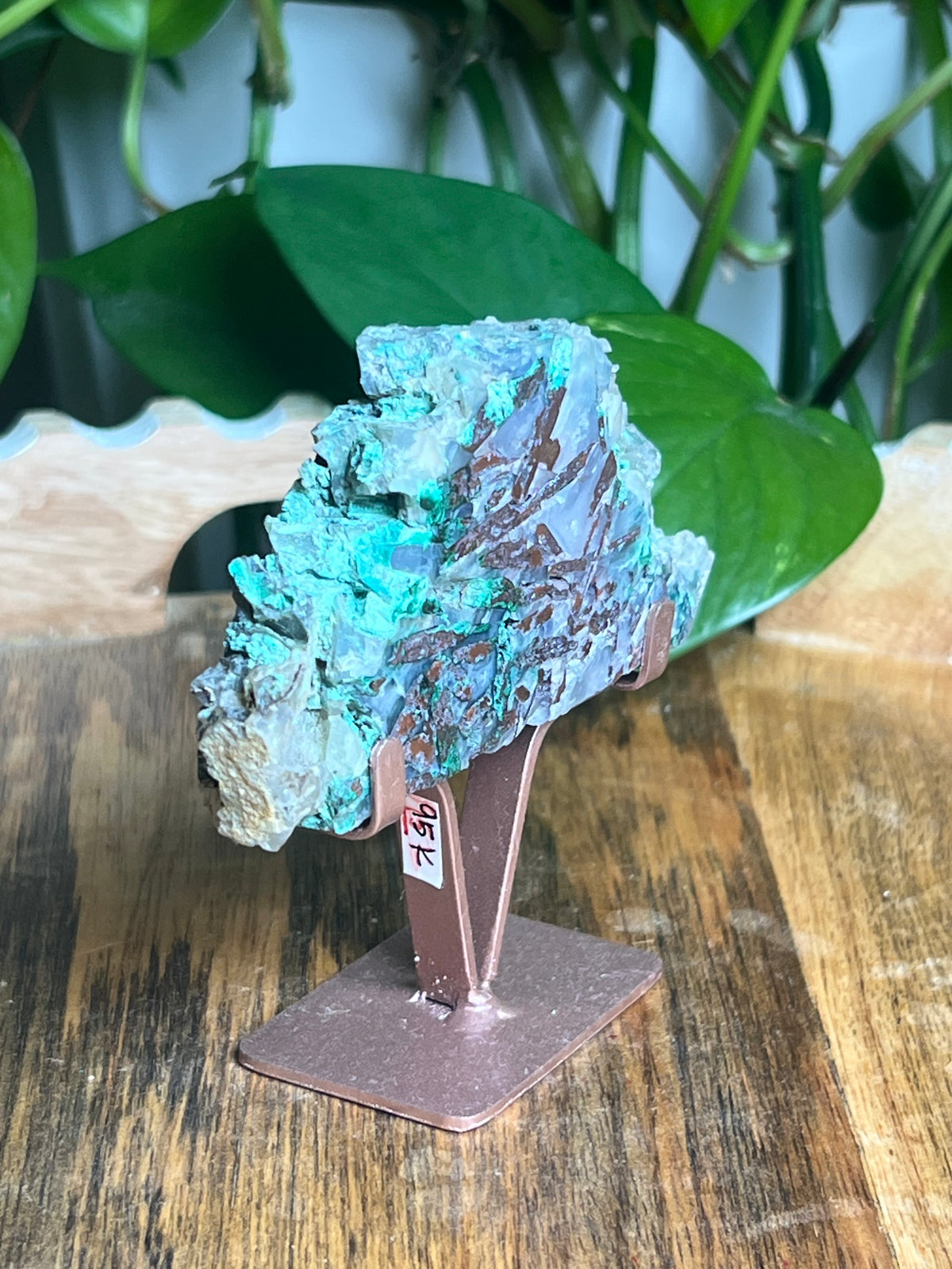 Copper In Malachite Chrysocolla and Chalcedony Slab: K