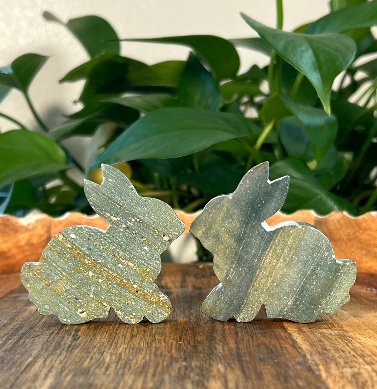 Blue Green Jasper Bunnies