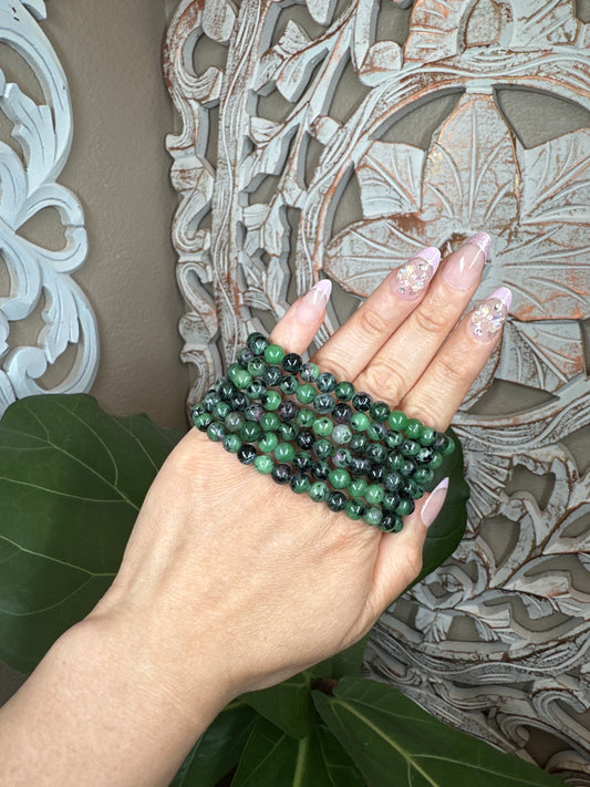 Ruby Zoisite Beaded Bracelet (6mm)
