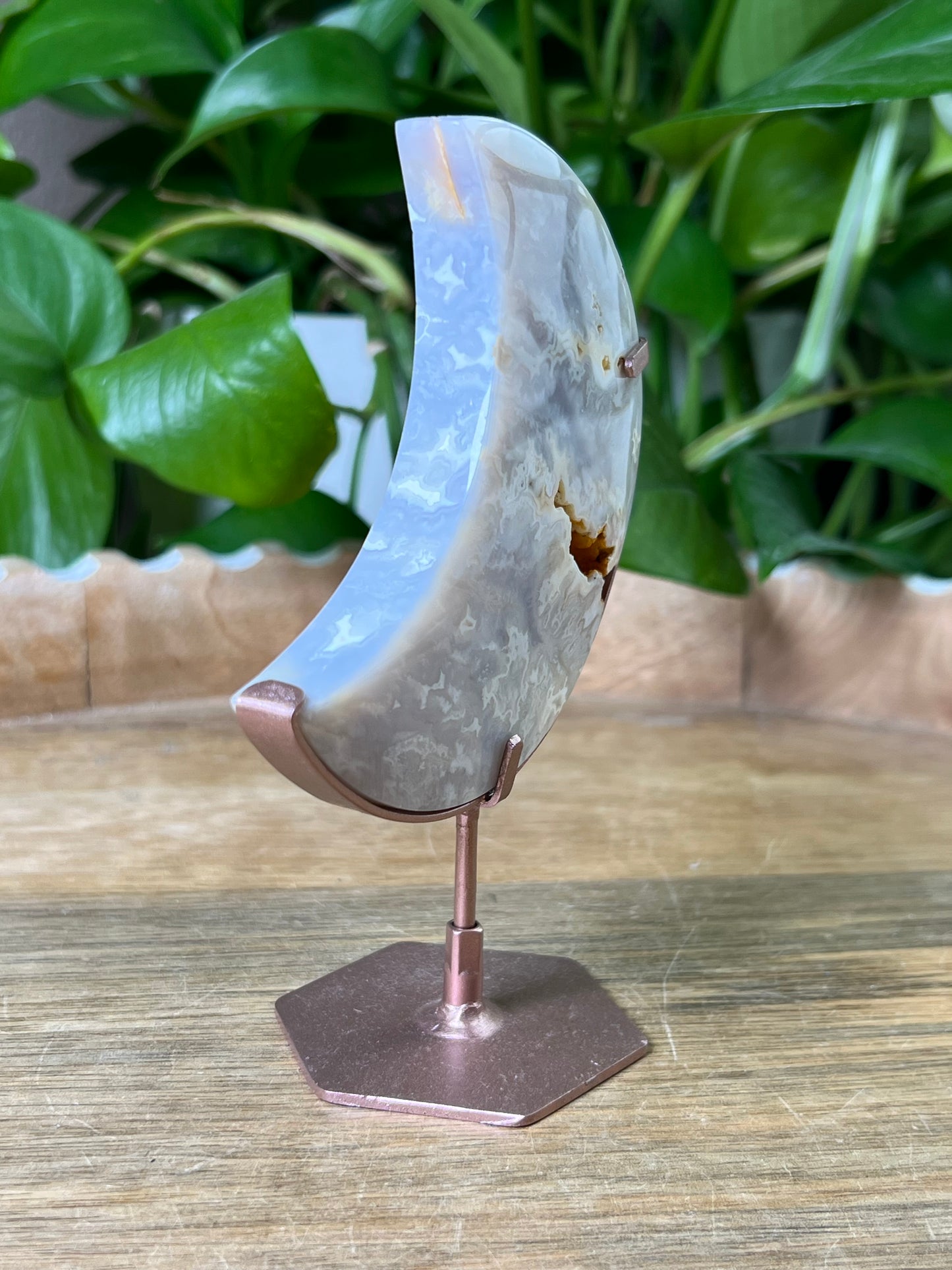 Winter Plume Agate Moon