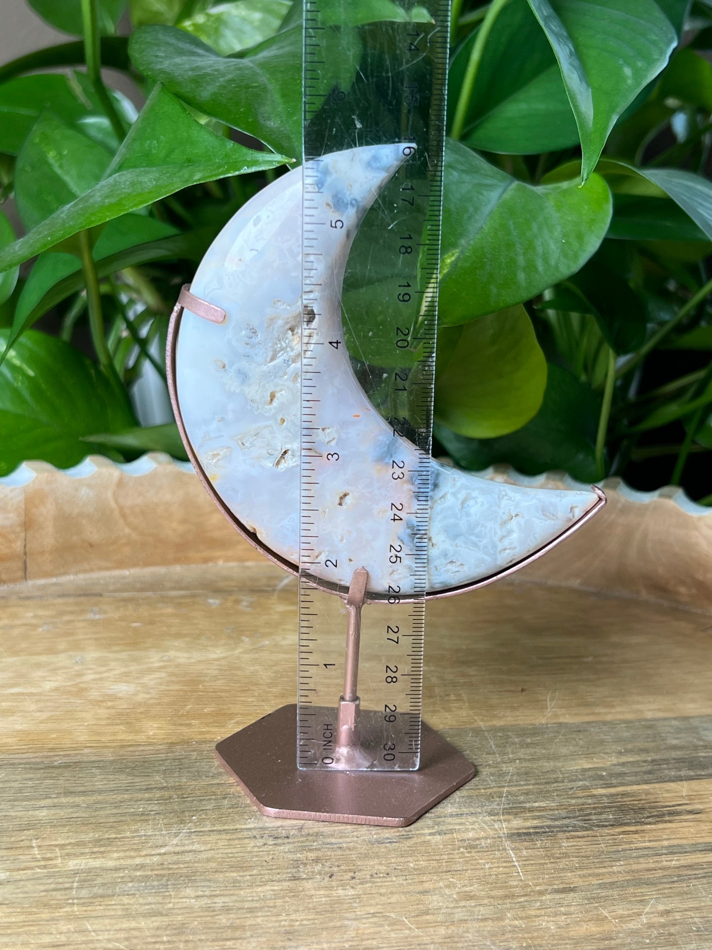 Rainbow Plume Agate Moon