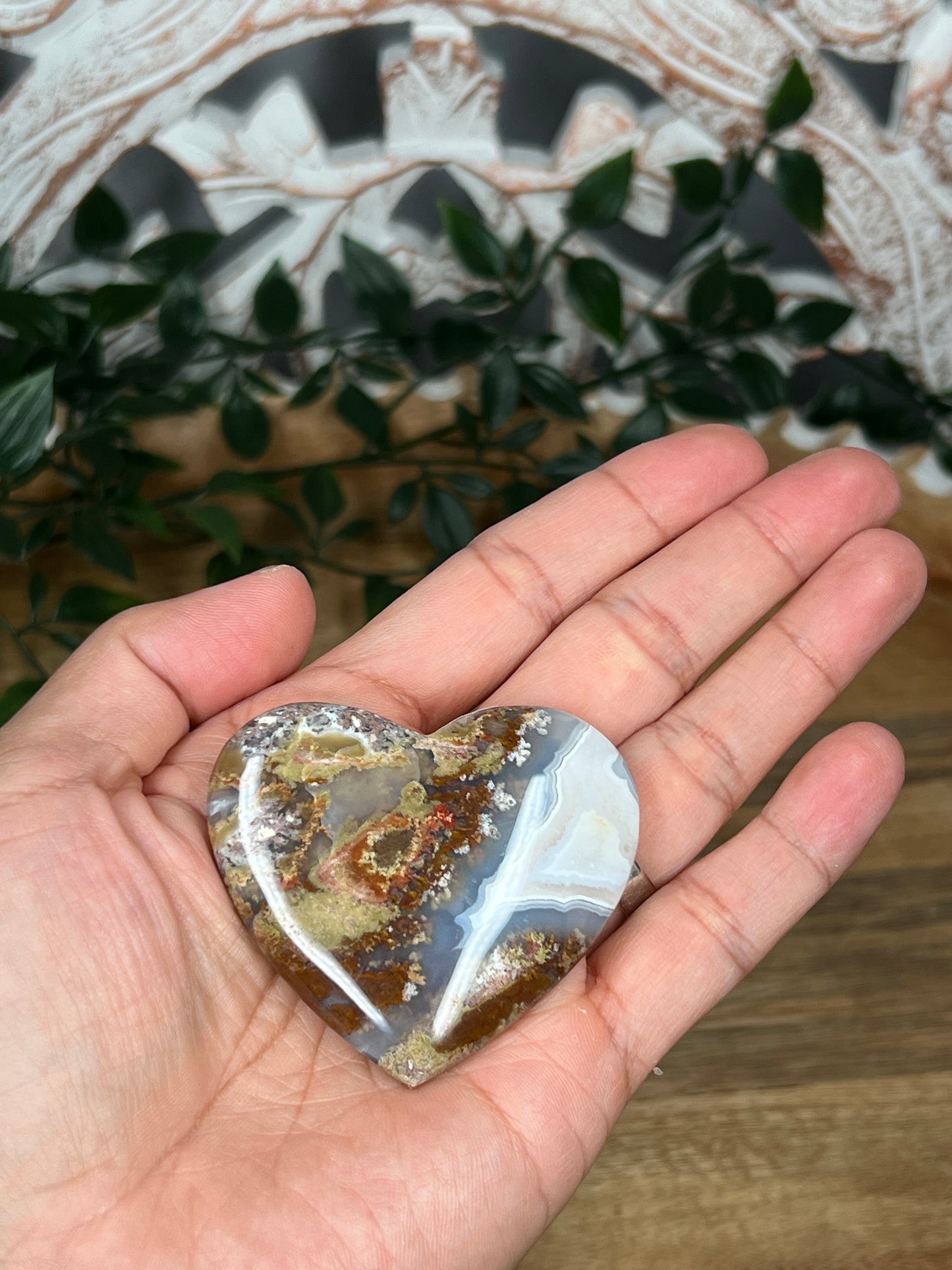 Scenic Moss Agate Heart