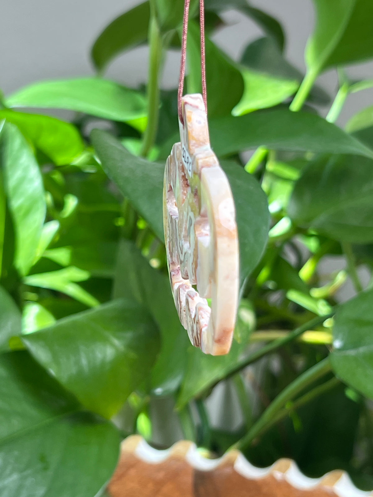 Crazy Lace Agate Ornament Pumpkin:  PC