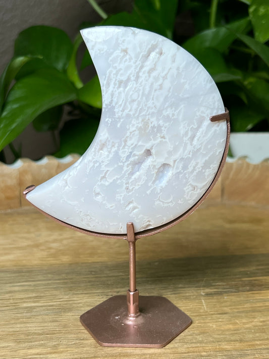 White Plume Agate Moon