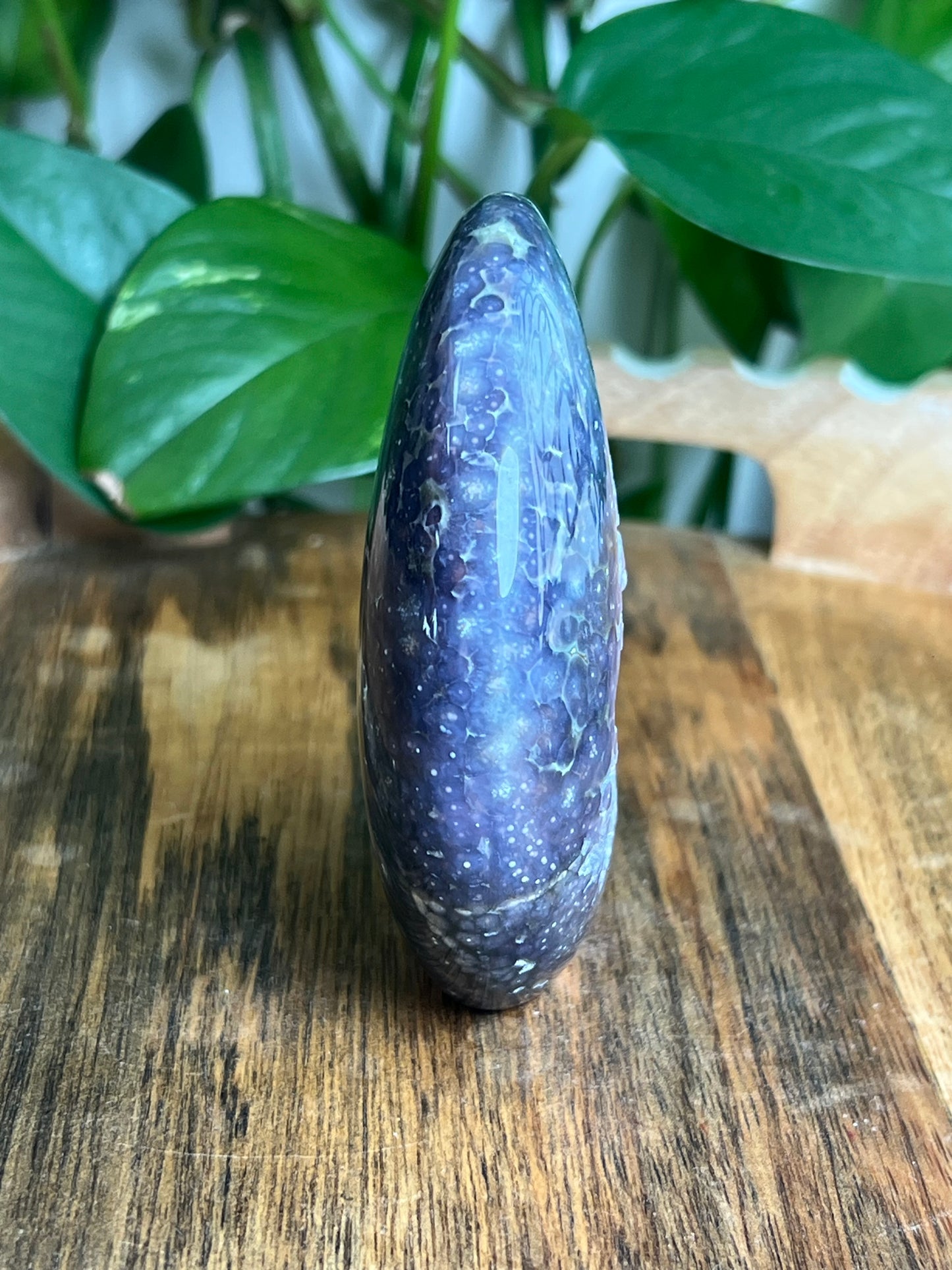 Grape Agate Self-Standing Moon: GE