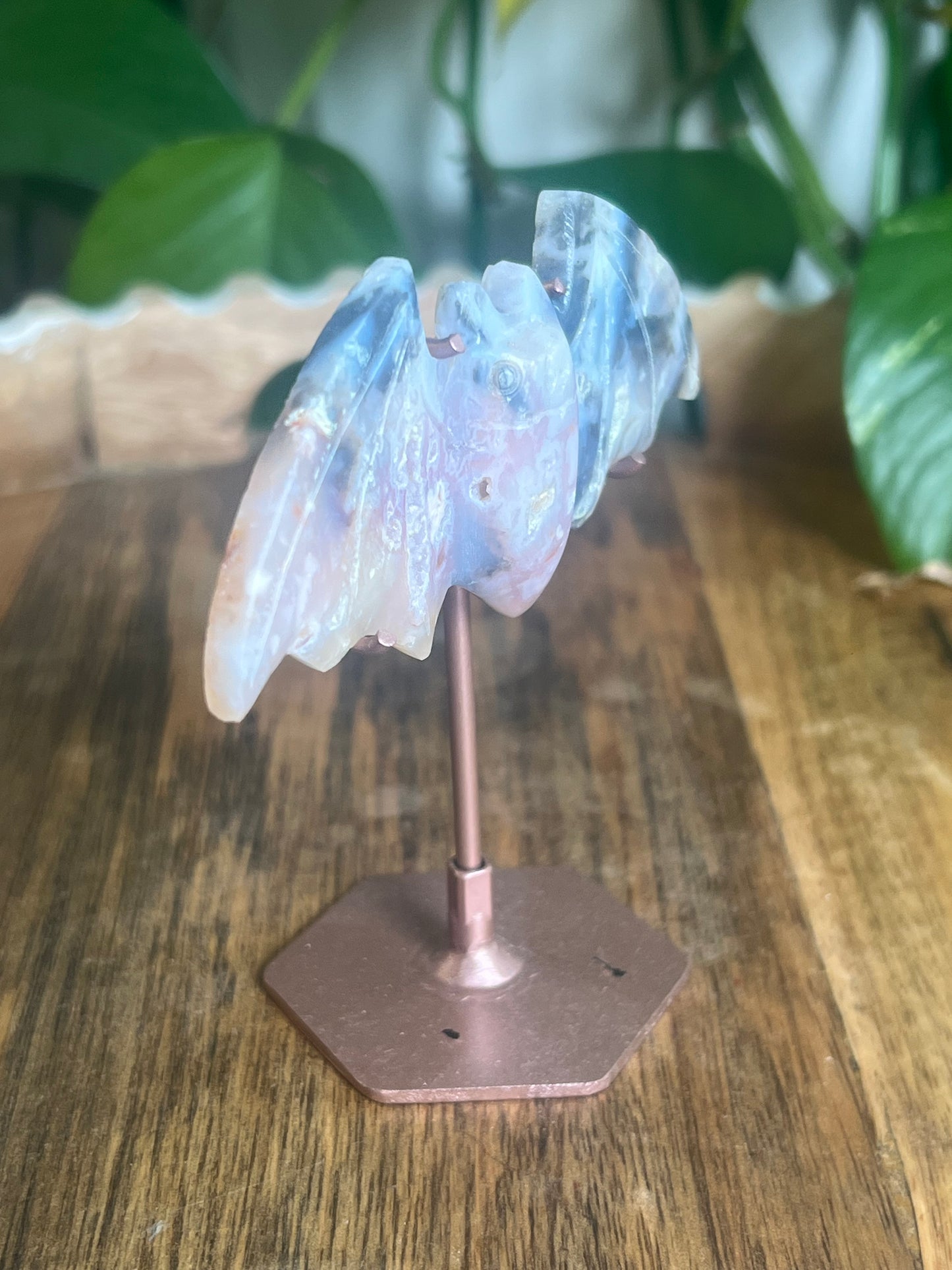 Rainbow Plume Agate Bat MB