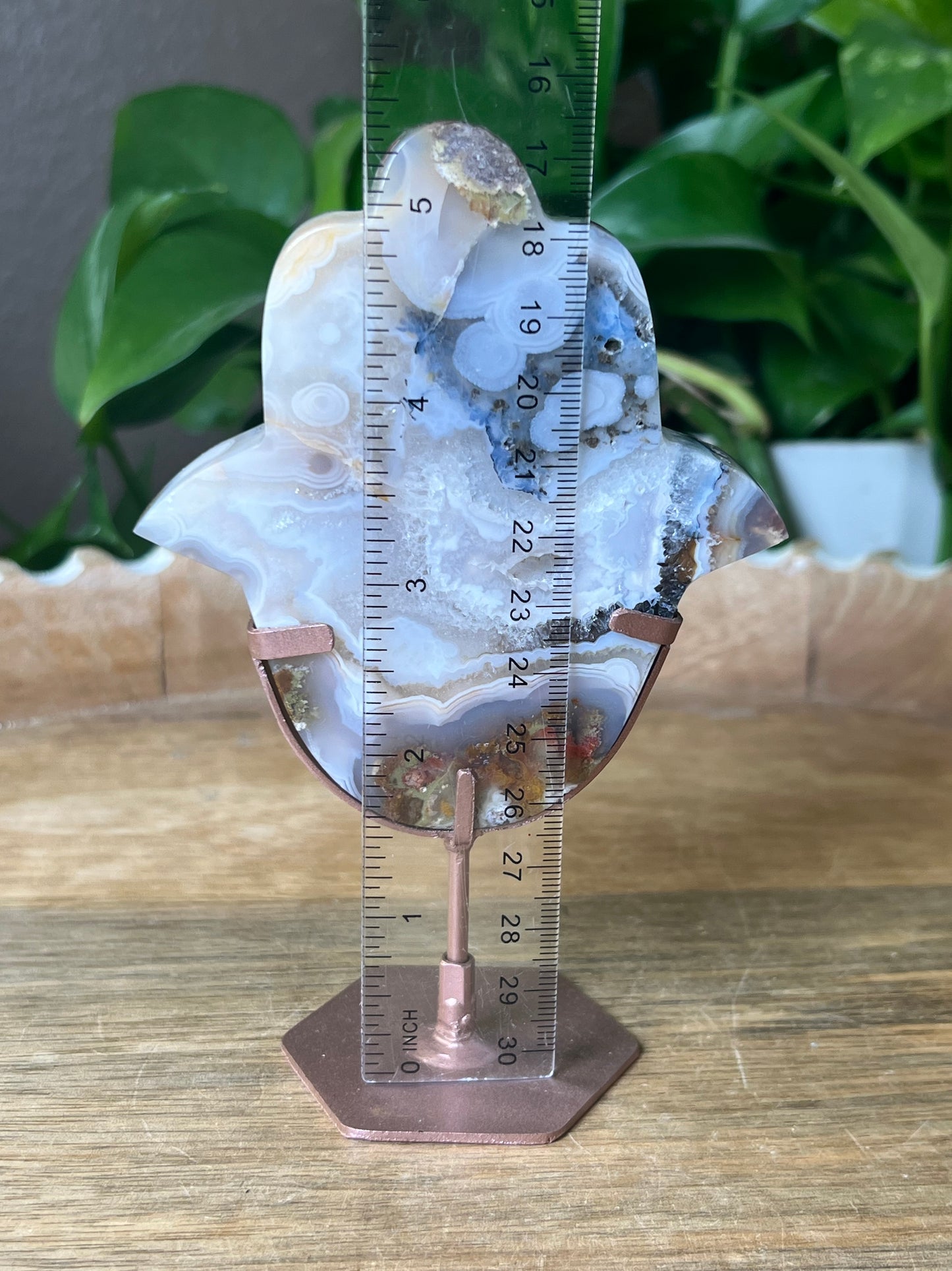 Scenic Moss Agate Hamsa