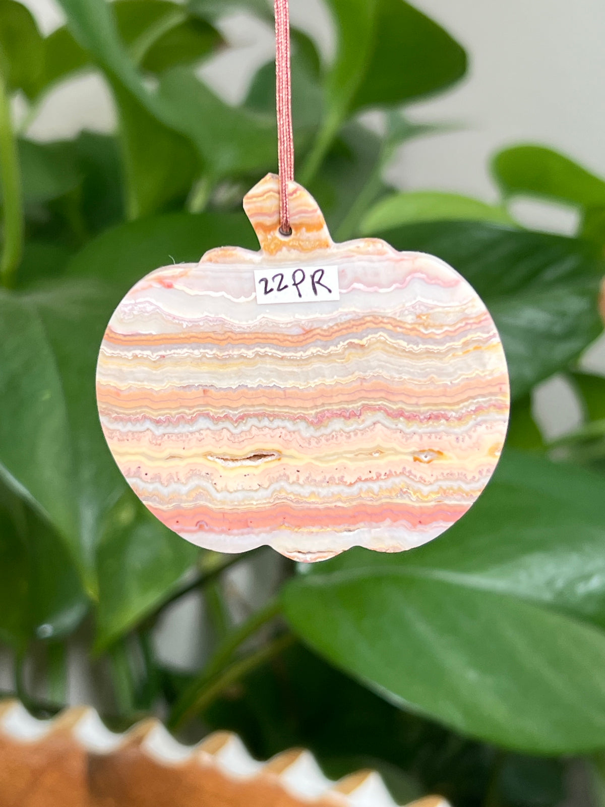 Crazy Lace Agate Ornament Pumpkin: PR