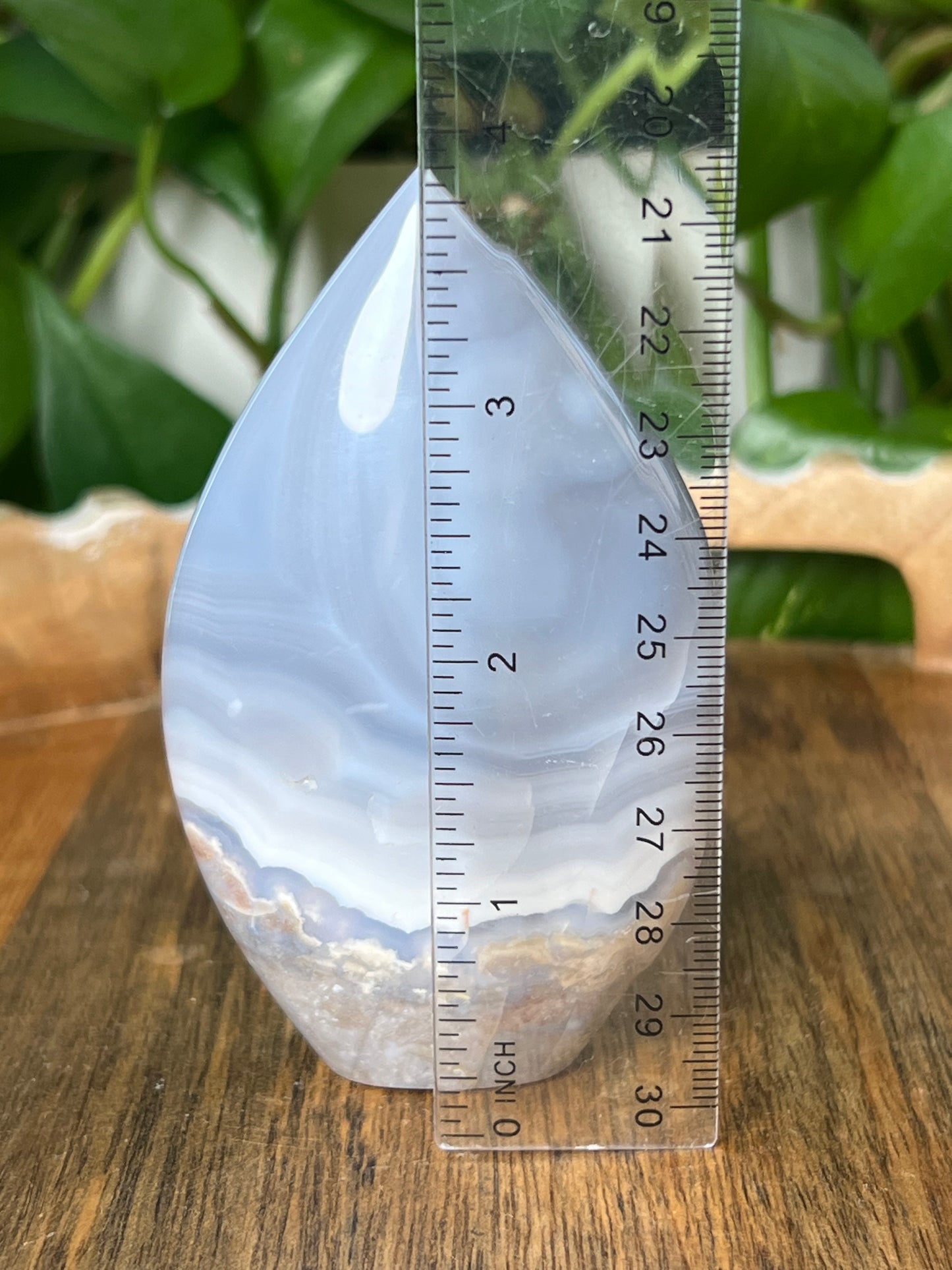 Blue Grey Lace Agate Flame