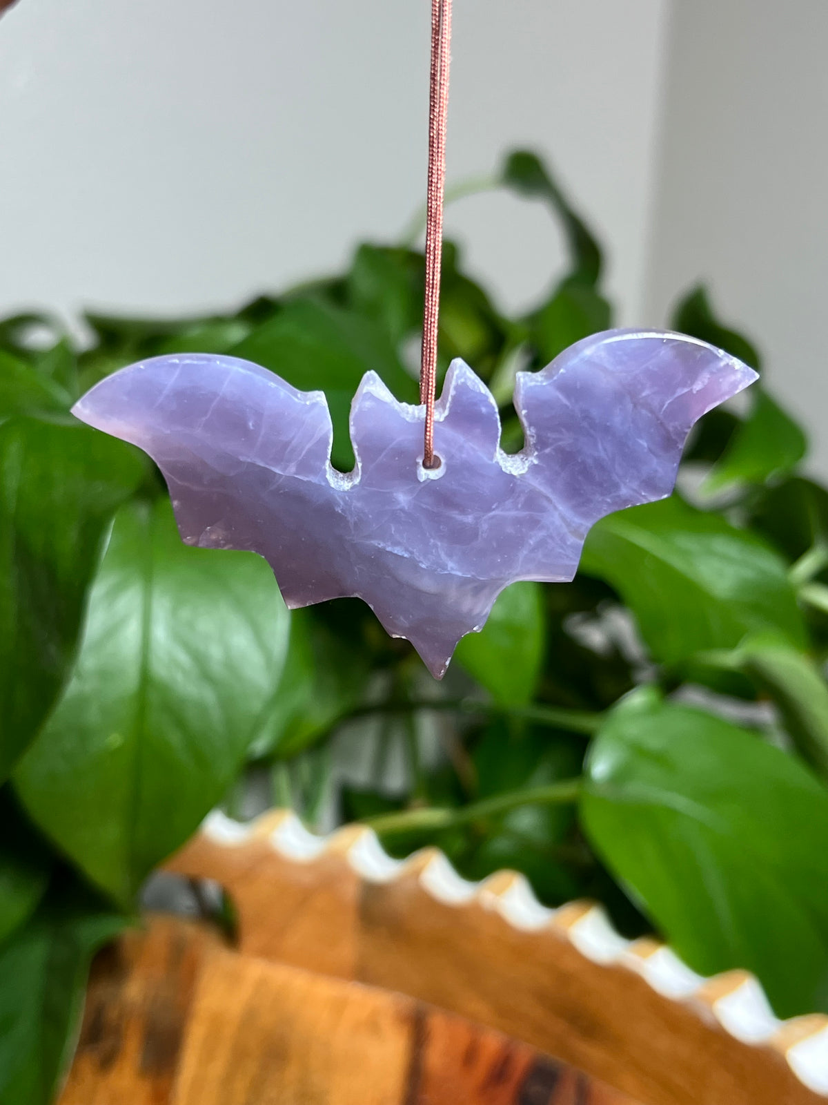 Purple Chalcedony Bat Ornaments