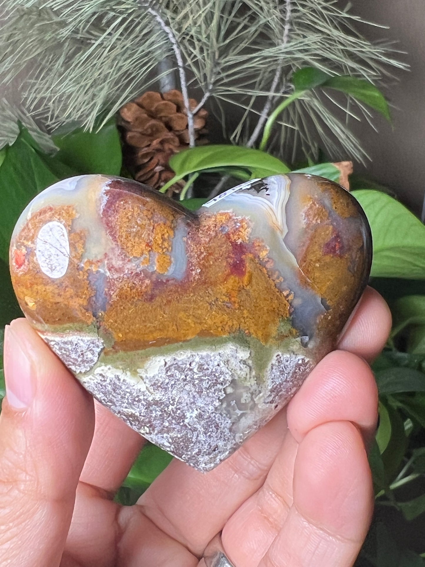 Scenic Moss Agate Heart