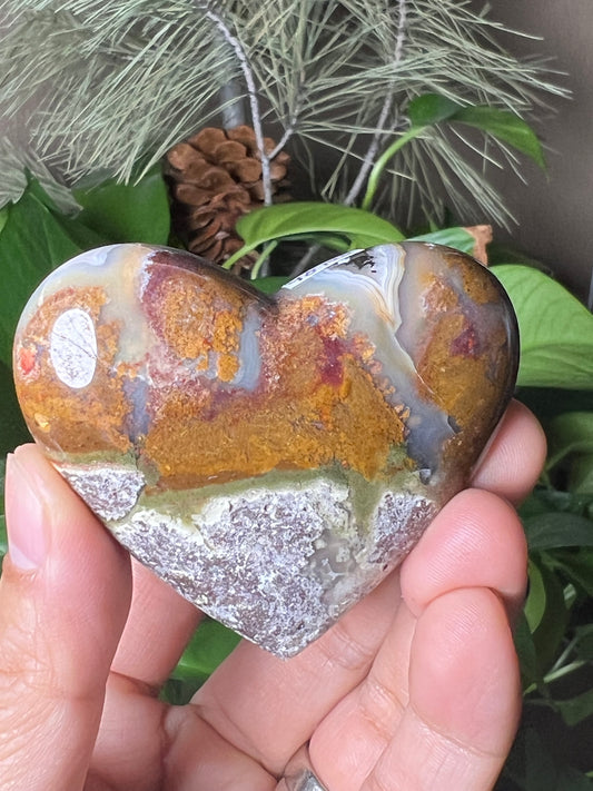Scenic Moss Agate Heart