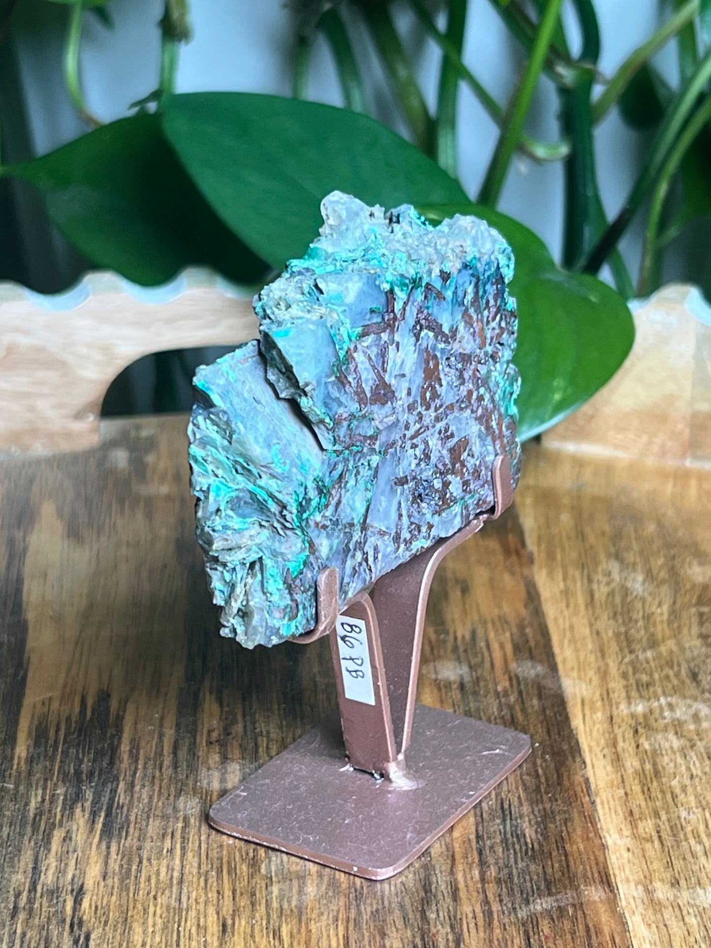 Copper In Malachite Chrysocolla and Chalcedony Slab: PB