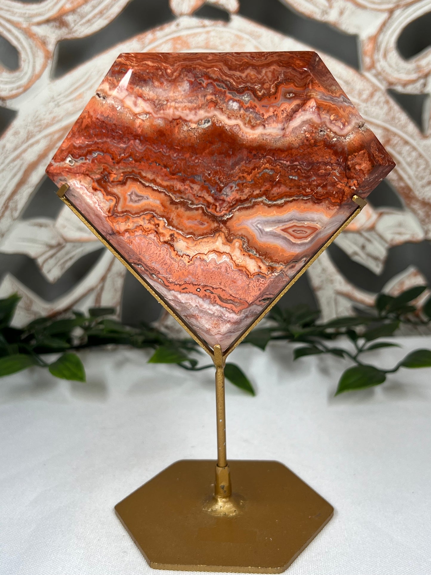 Pink Crazy Lace Agate Diamond