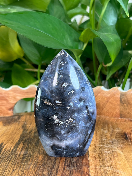 Blue Plume Agate Flames