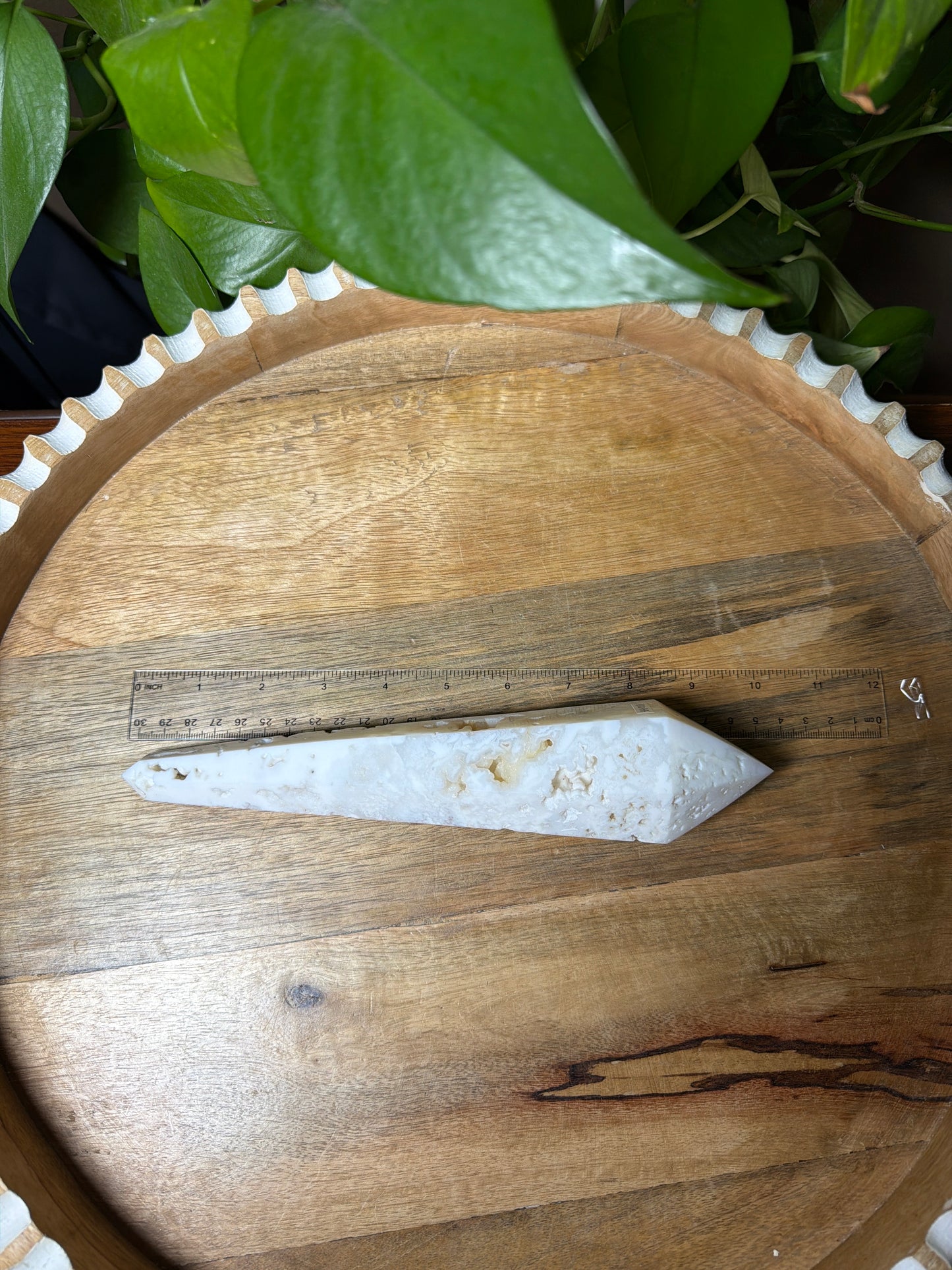 White Plume Agate Wand