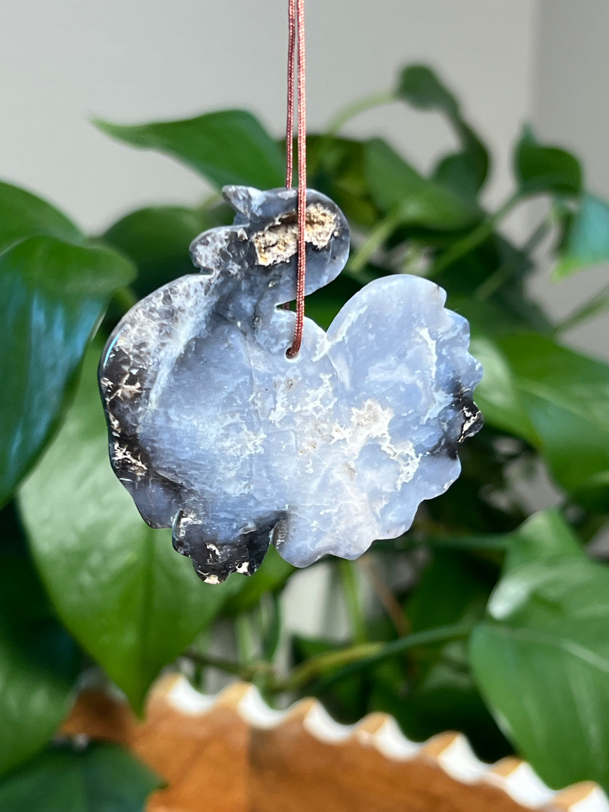 Blue Plume Agate Turkey Ornaments