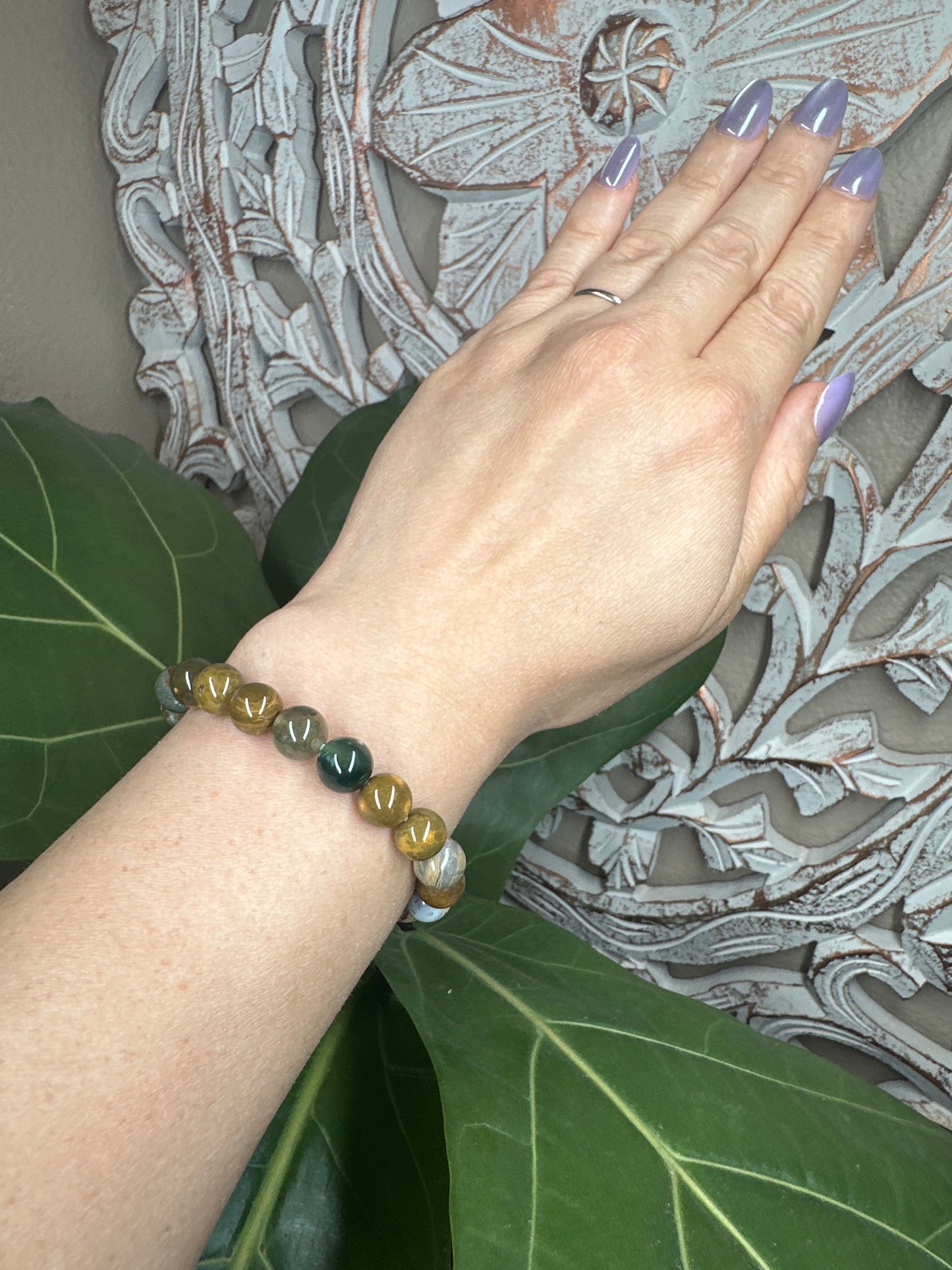Sea Jasper Beaded Bracelet (8mm)