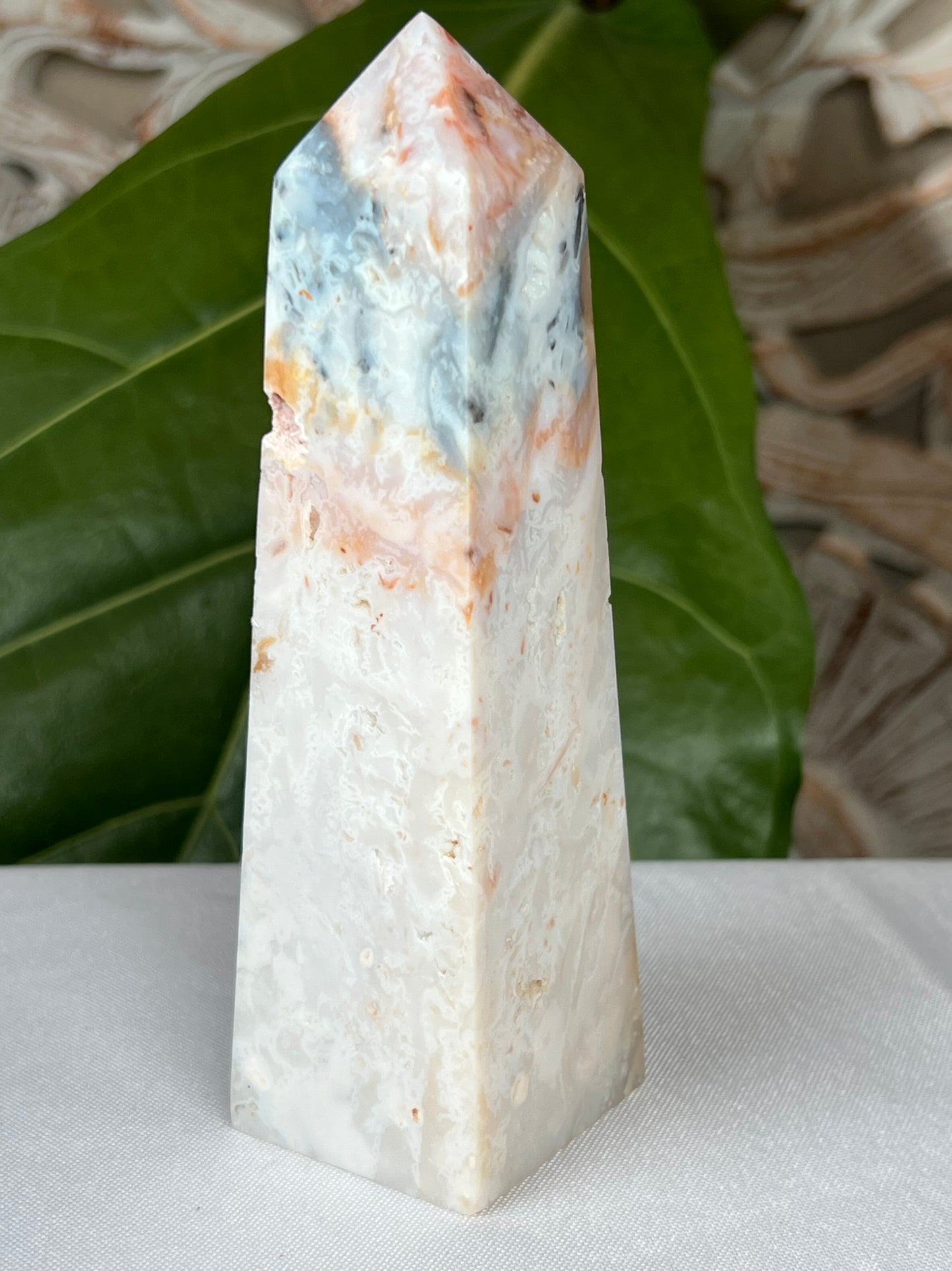 Rainbow Plume Agate Tower