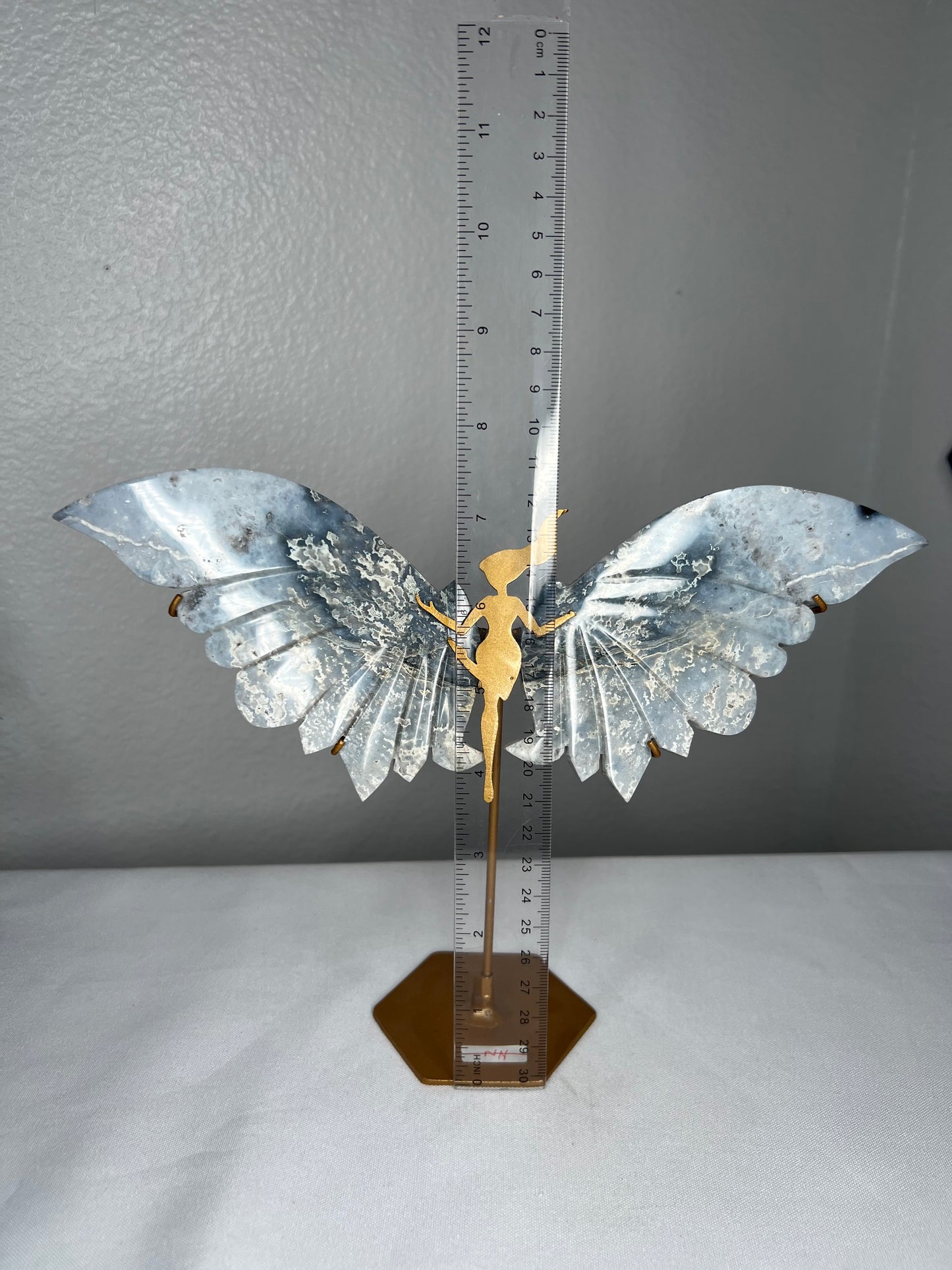 Blue Plume Agate Wings