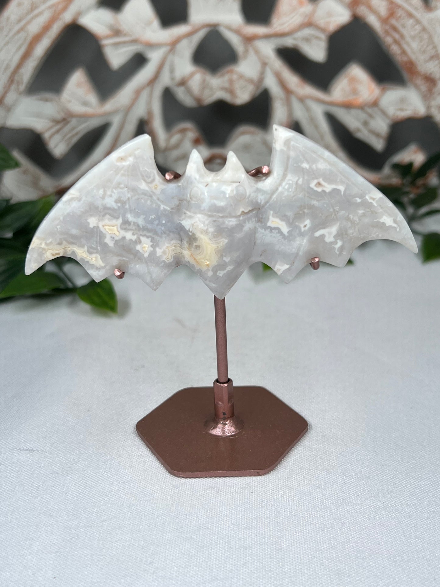 Frosted Winter Agate Bat