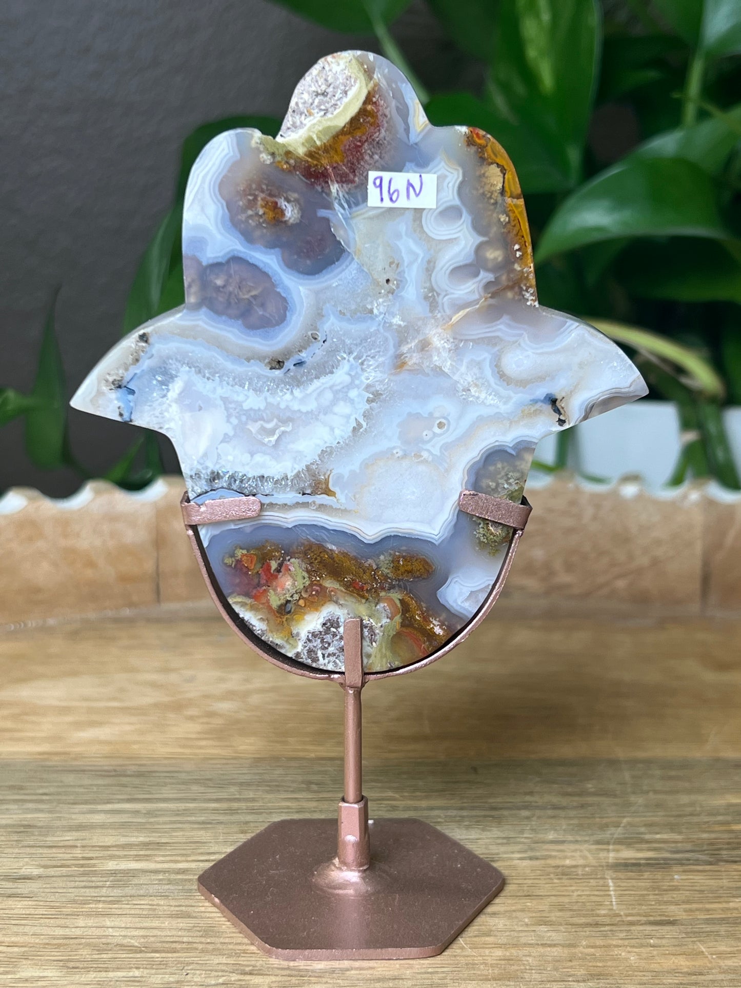 Scenic Moss Agate Hamsa