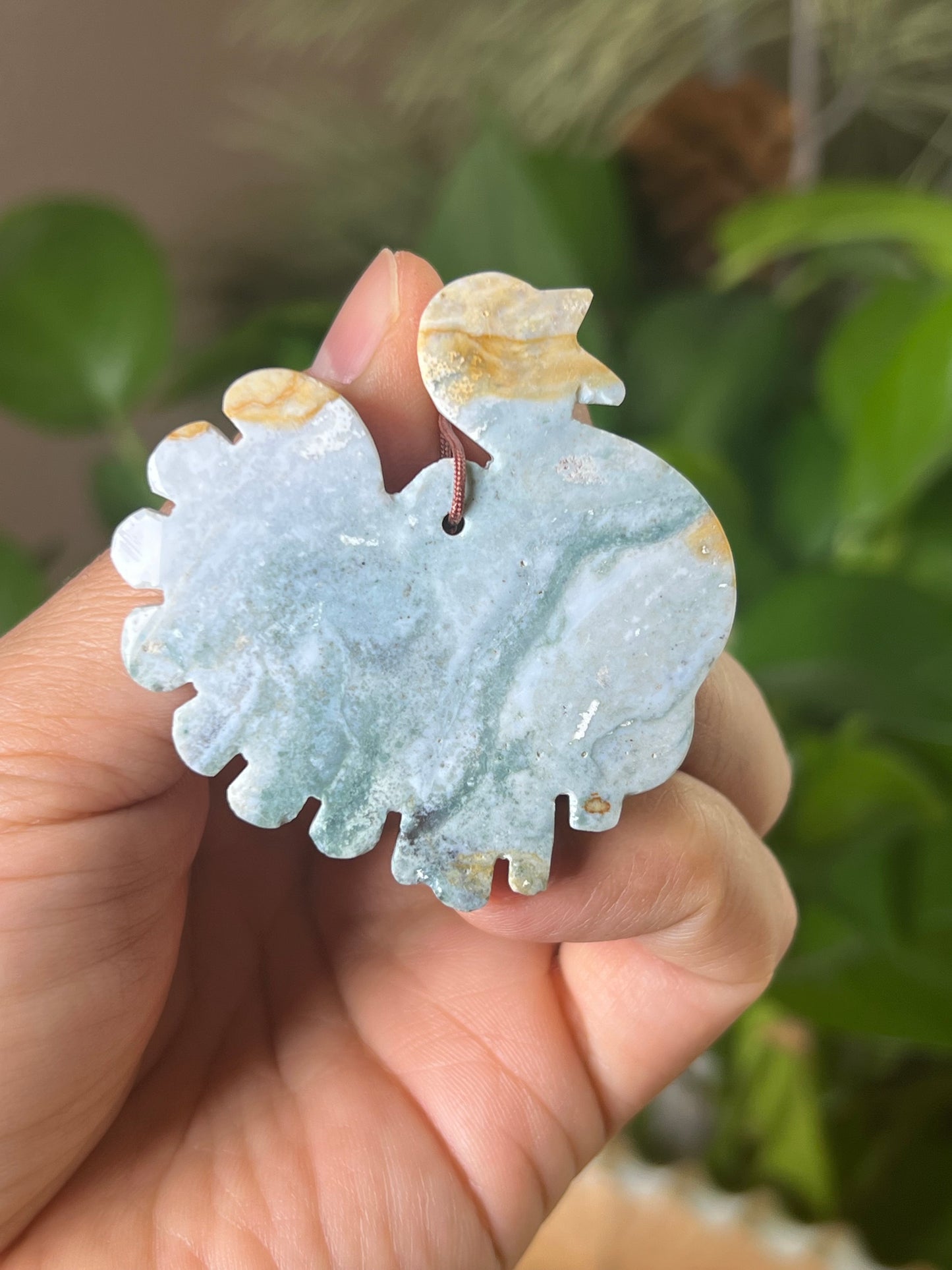 Blue Green Jasper Turkey Ornament