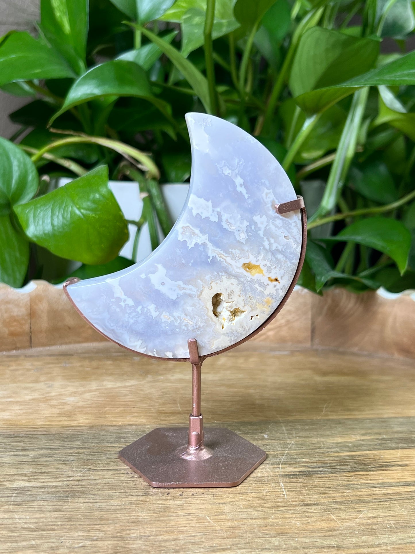 Winter Plume Agate Moon