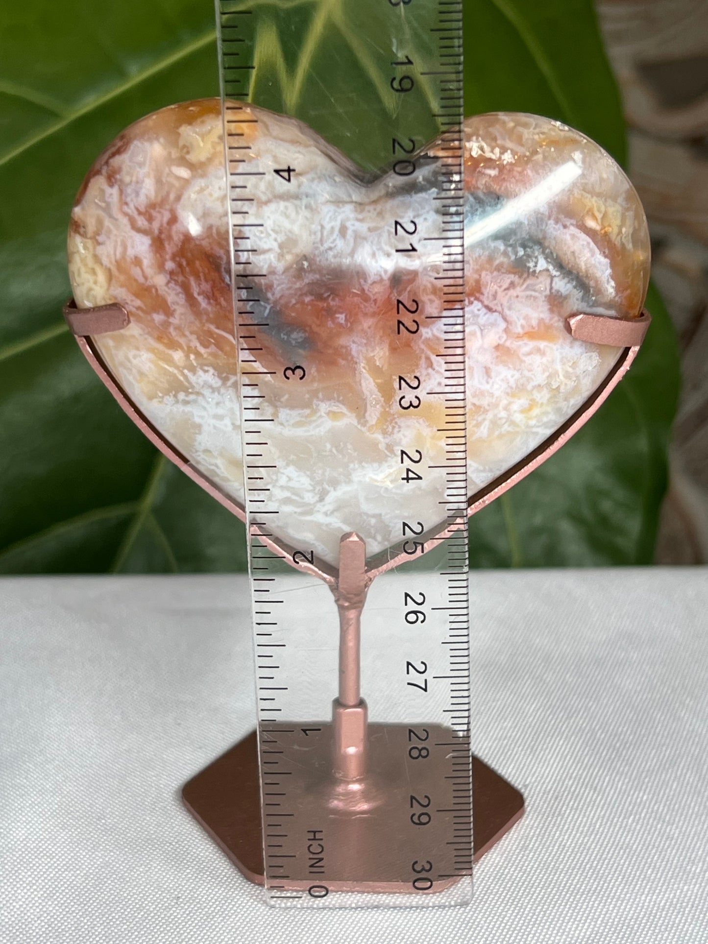 Rainbow Plume Agate Heart