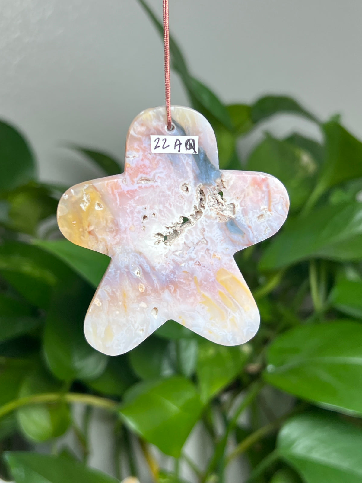 Rainbow Plume Agate Ornament Gingerbread: AQ