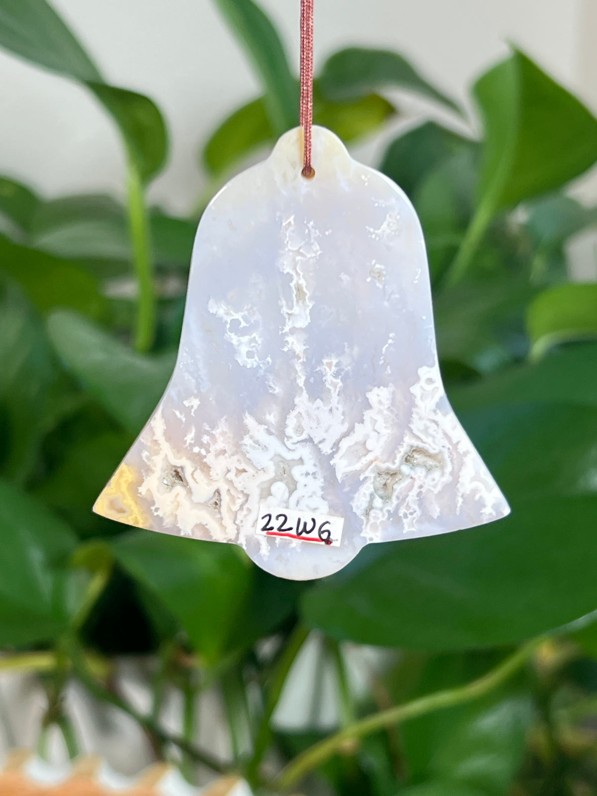 Winter Plume Agate Bell Ornaments