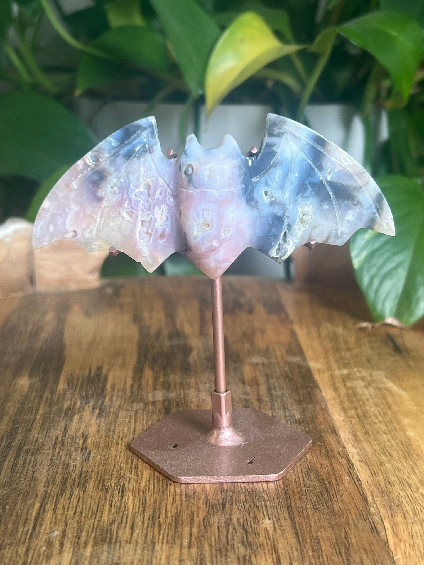 Rainbow Plume Agate Bat MB
