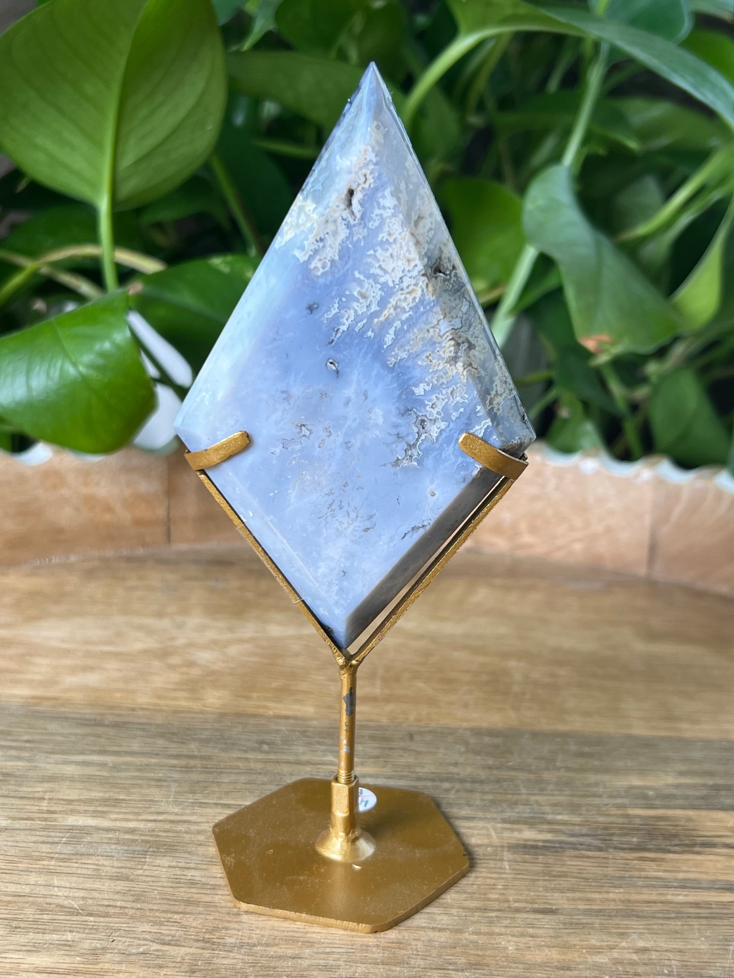 Blue Plume Agate Diamond