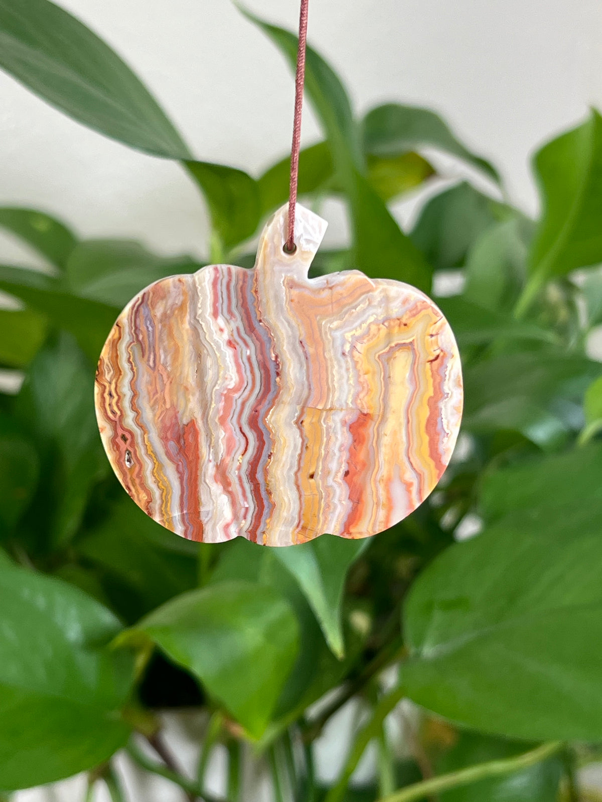 Crazy Lace Agate Pumpkin Ornaments