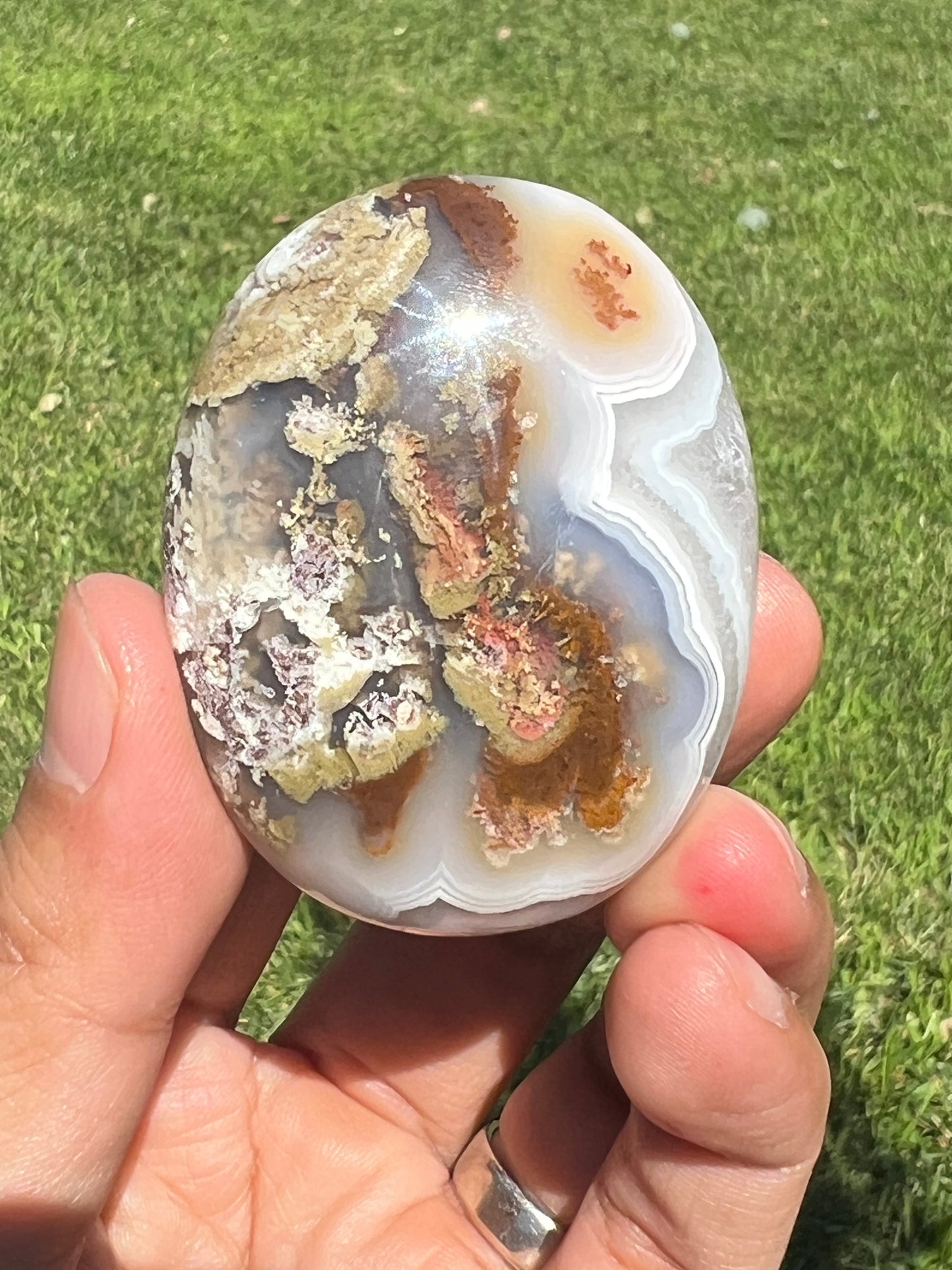 Scenic Moss Agate Palmstone PB