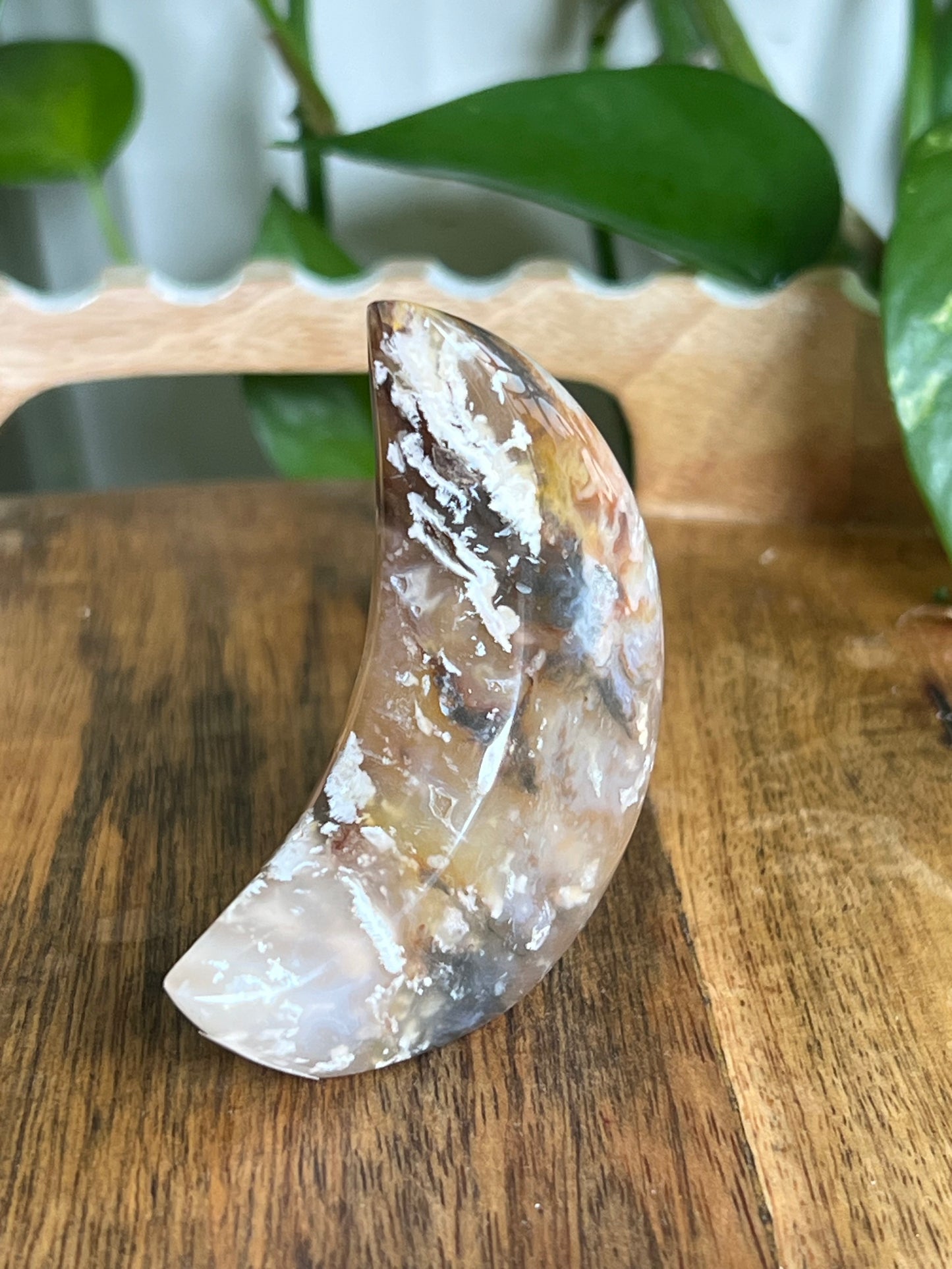 Rainbow Plume Agate Moon K